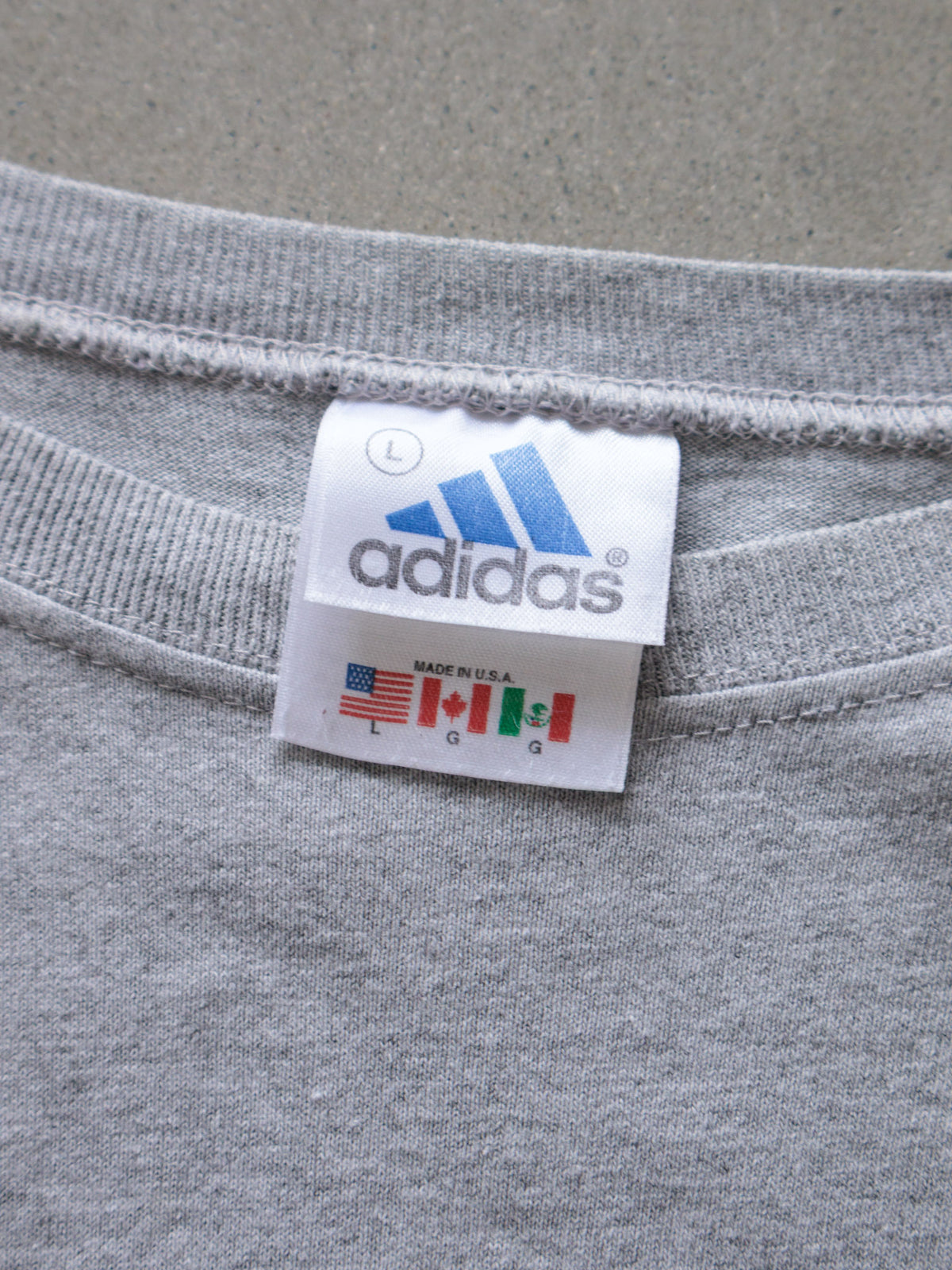 Vintage Grey Adidas Long Sleeve Tee (L)