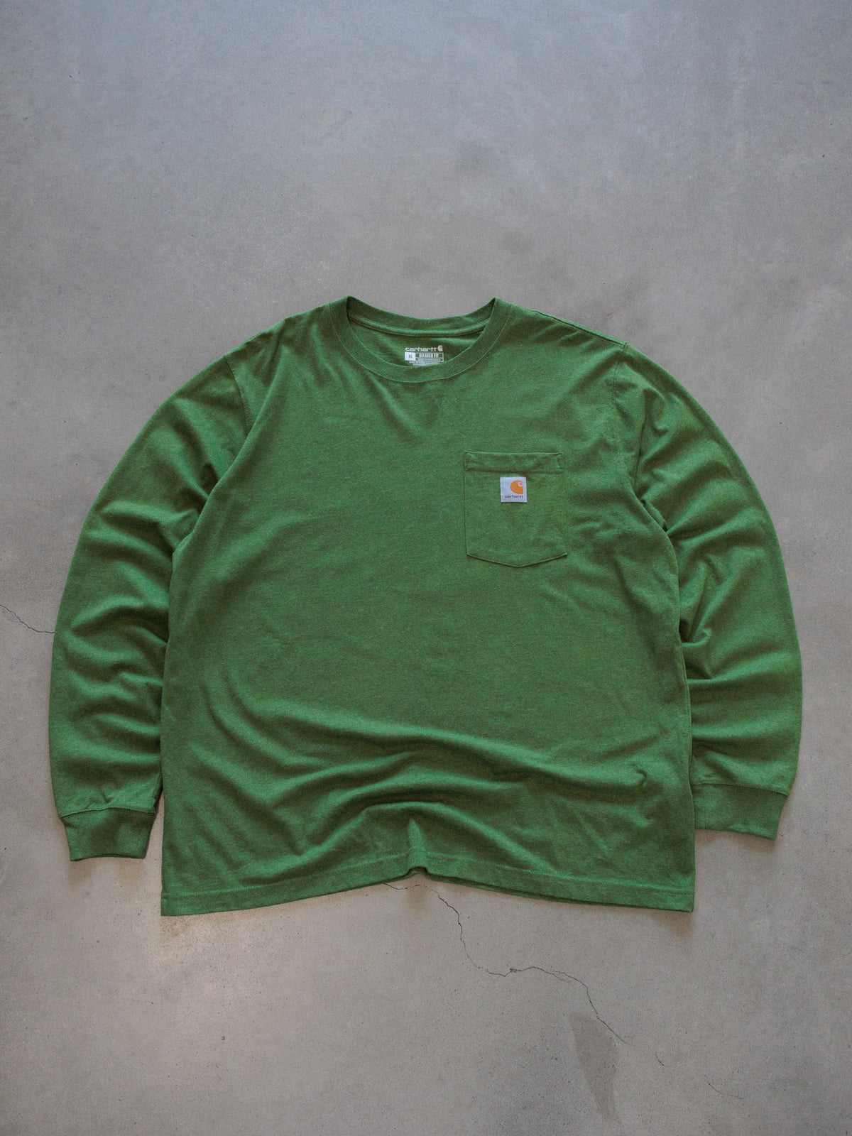 Vintage Green Carhartt Pocket Long Sleeve Tee (XL)