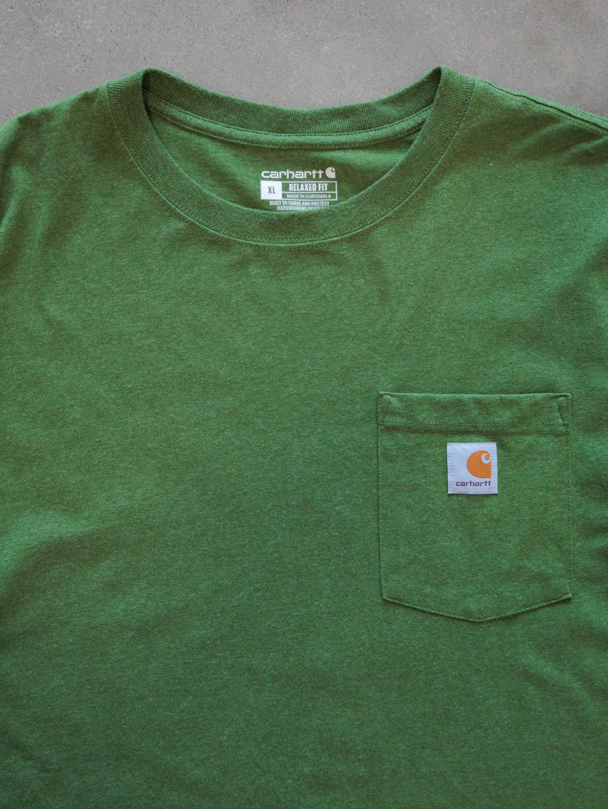Vintage Green Carhartt Pocket Long Sleeve Tee (XL)