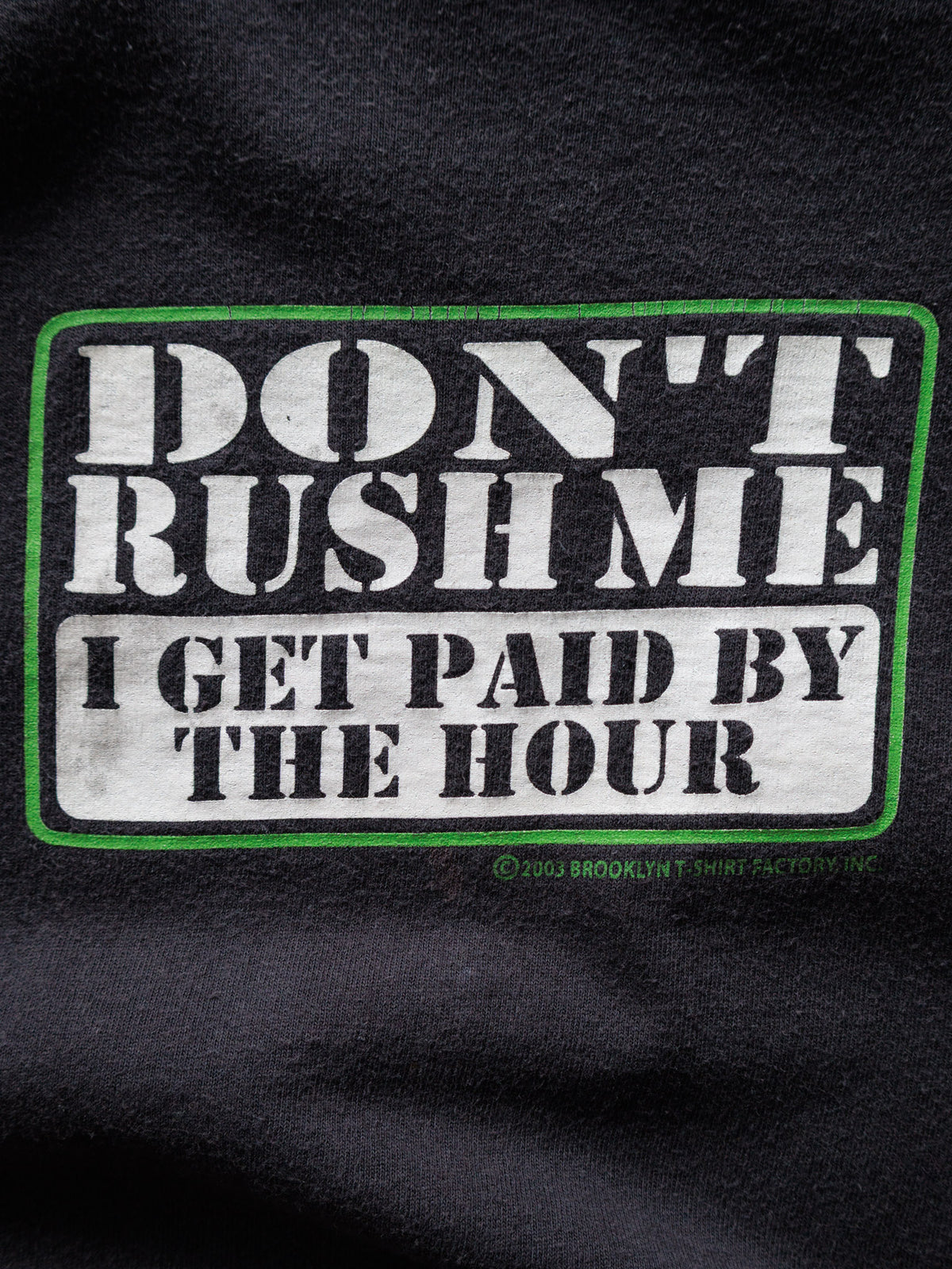 Vintage 00s Black Don't Rush Me Slogan Tee (2XL)