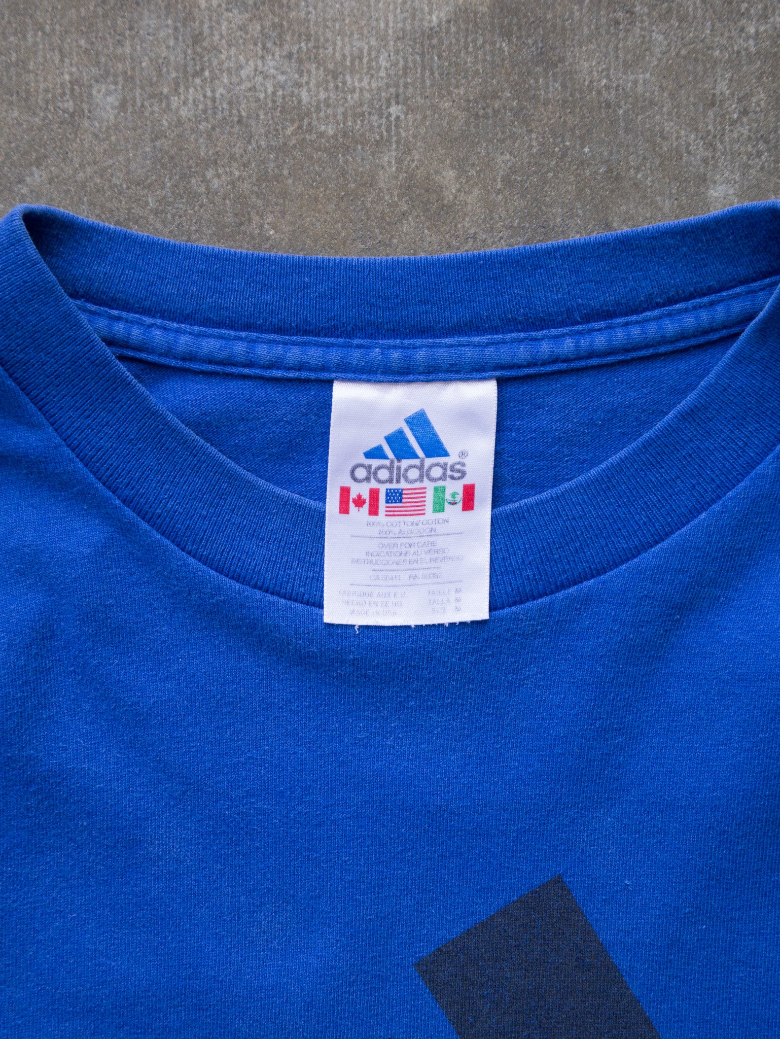 Vintage 00s Blue Adidas Logo Tee (M)