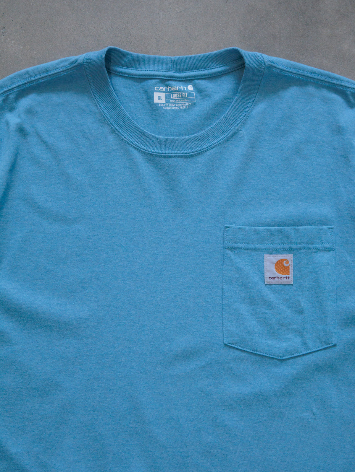 Vintage Blue Carhartt Pocket Tee (XL)