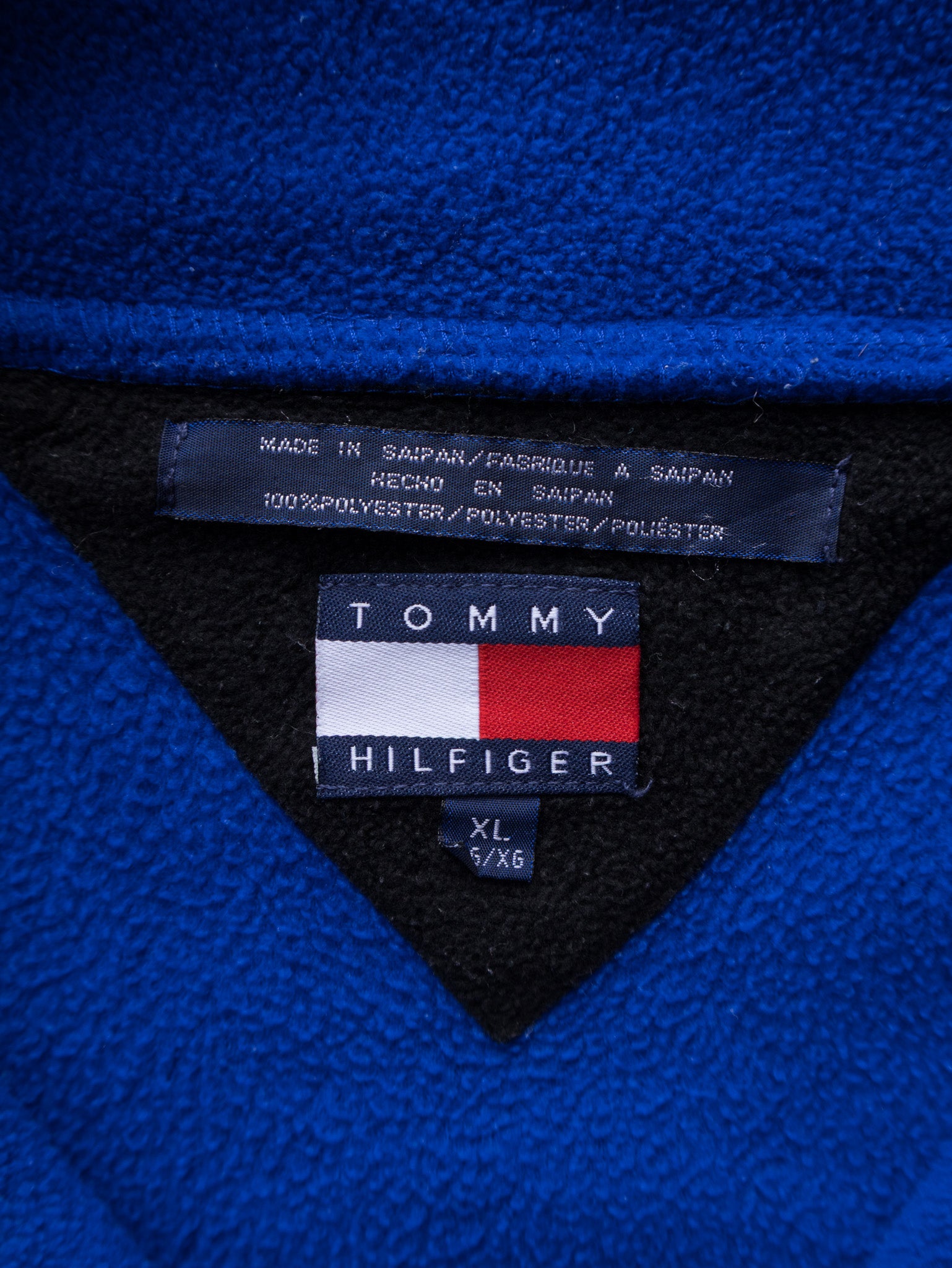 Vintage 00s Blue Tommy Hilfiger Quarter Zip Fleece Sweatshirt (XL)