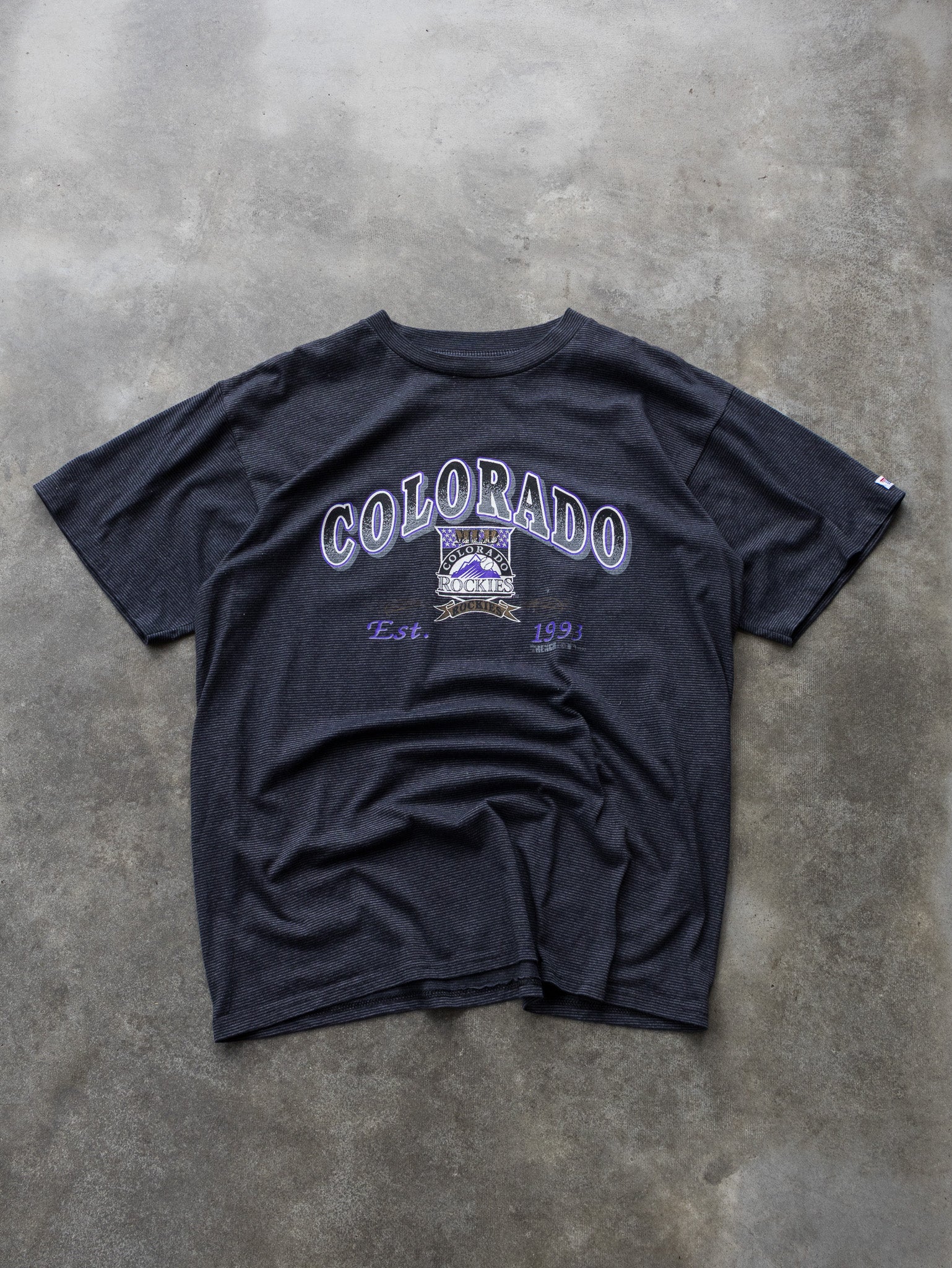 Vintage 1992 Colorado Rockies Striped Tee (XL)