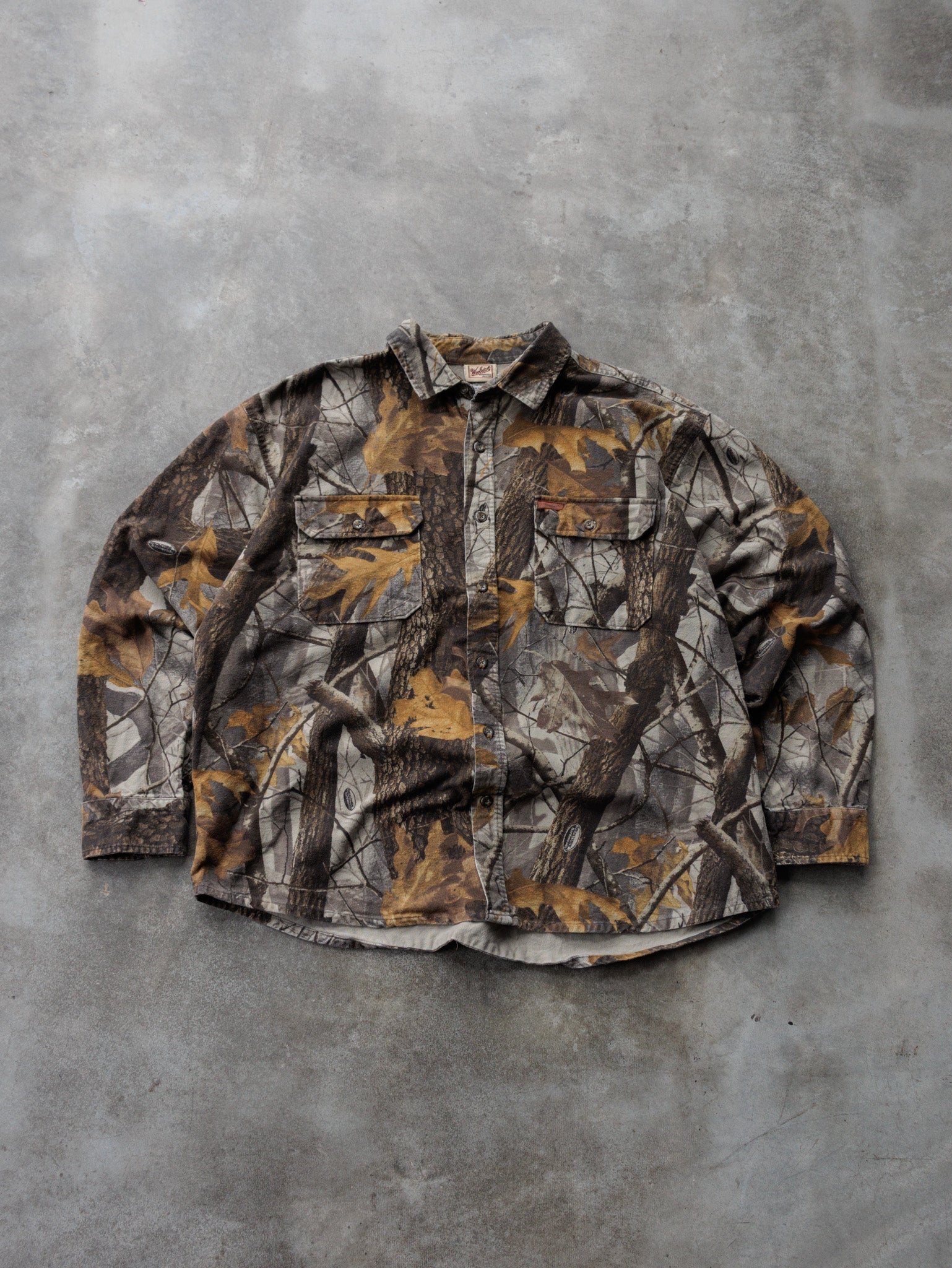 Vintage 00s Brown Camo Woolrich Flannel Shirt (2XL)