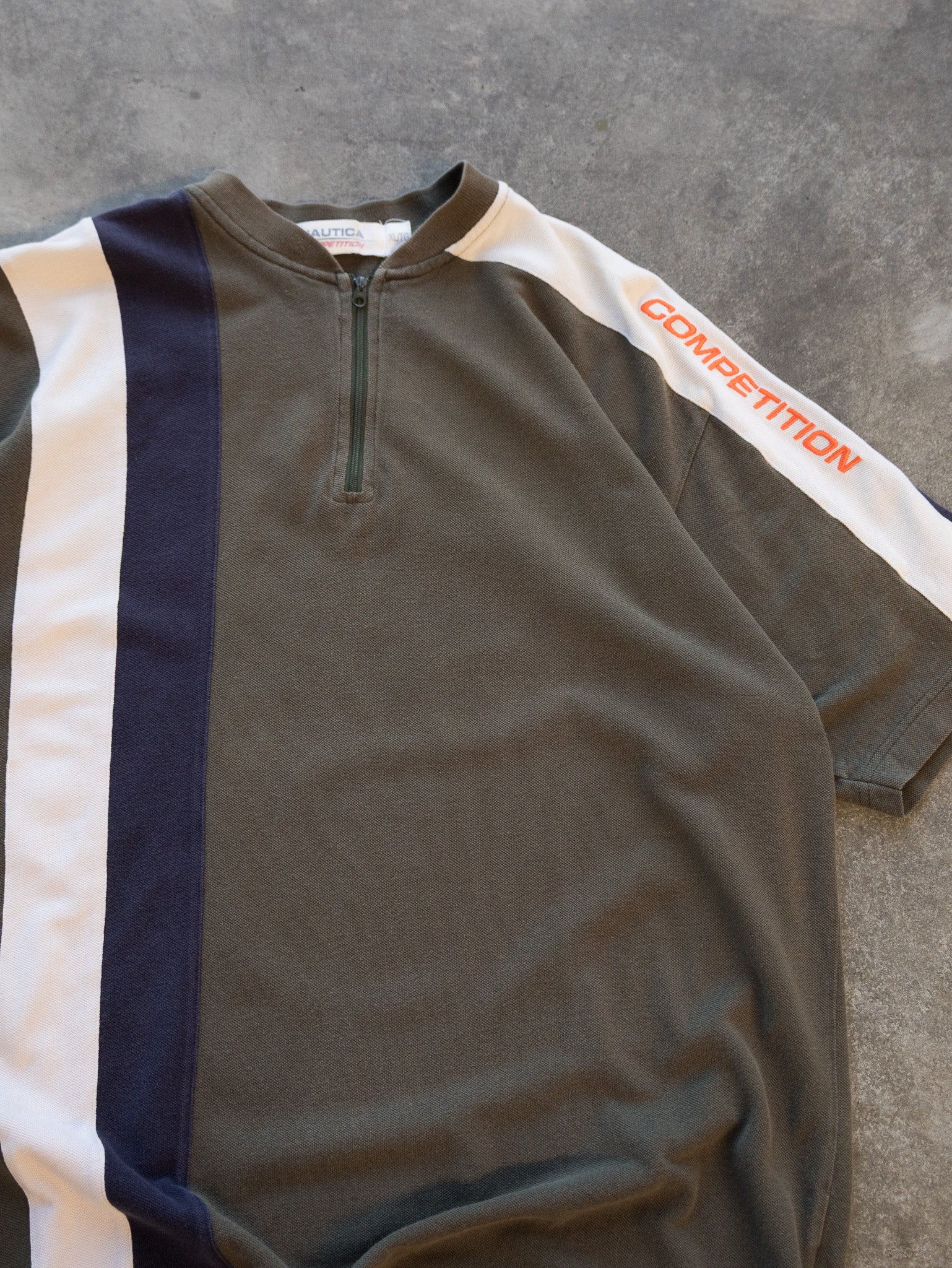 Vintage Green Nautica Quarter Zip Tee (XL)