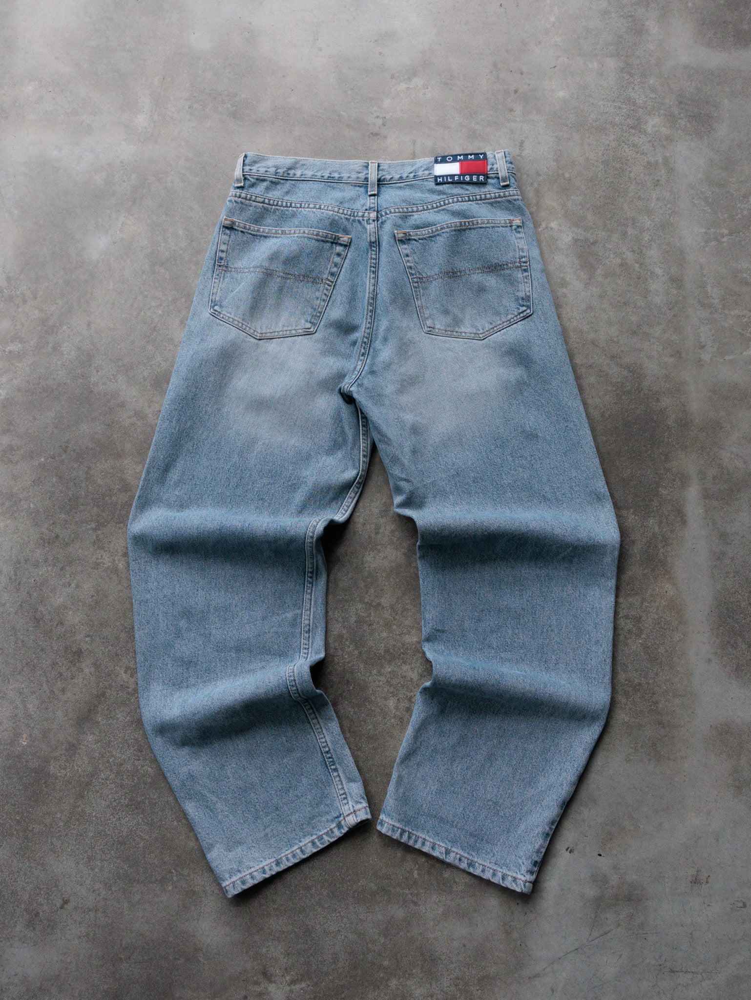 Vintage 90s Blue Tommy Hilfiger Denim Pants (W33)