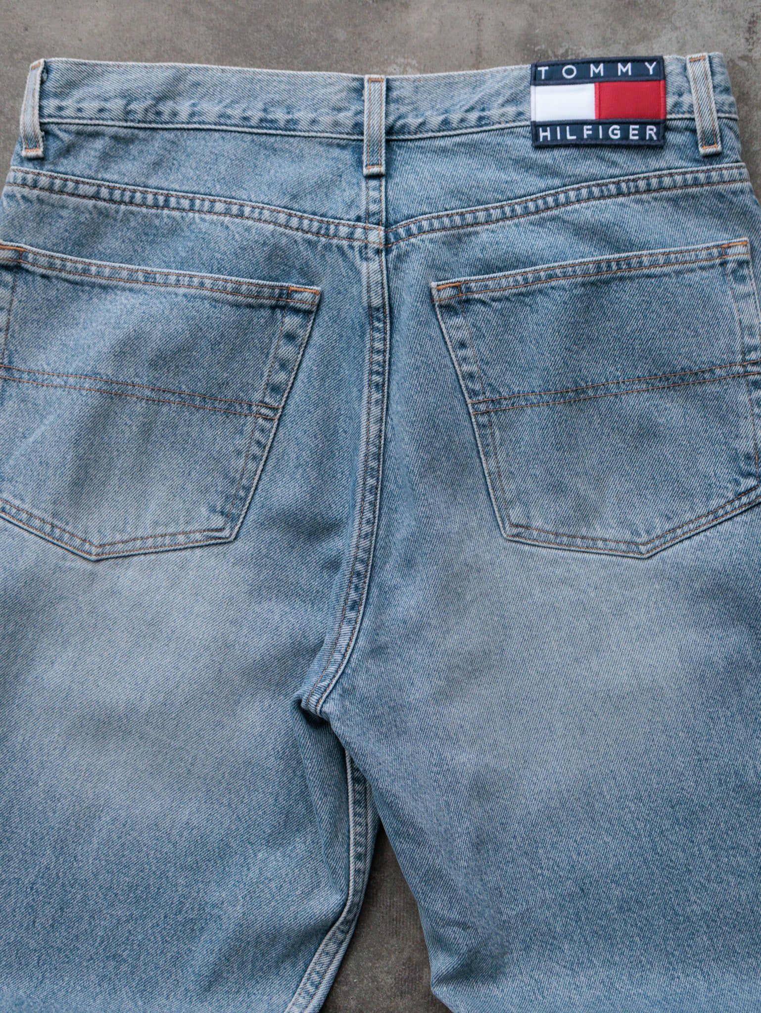 Vintage 90s Blue Tommy Hilfiger Denim Pants (W33)