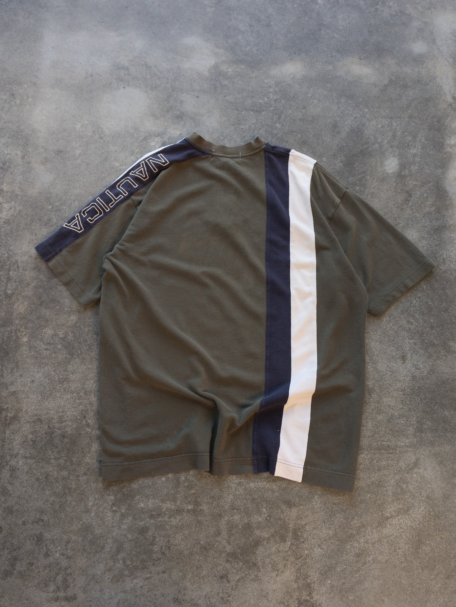 Vintage Green Nautica Quarter Zip Tee (XL)