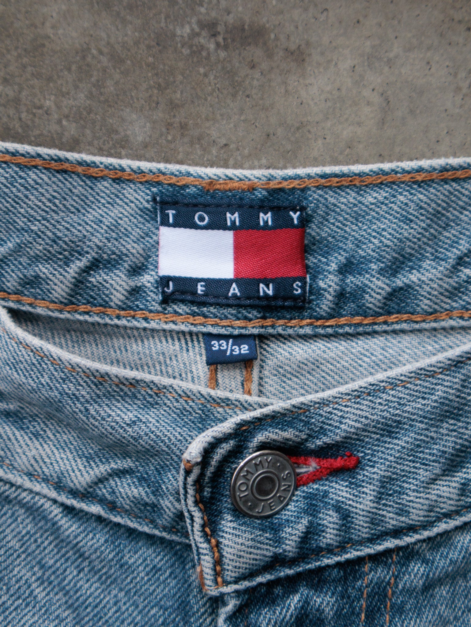 Vintage 90s Blue Tommy Hilfiger Denim Pants (W33)