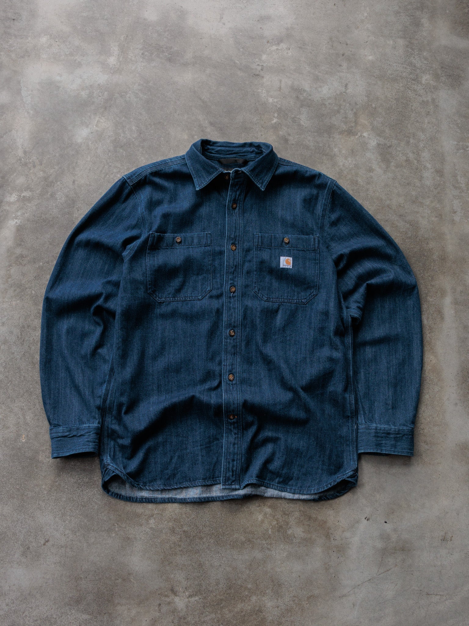 Vintage Blue Carhartt Denim Shirt (M)