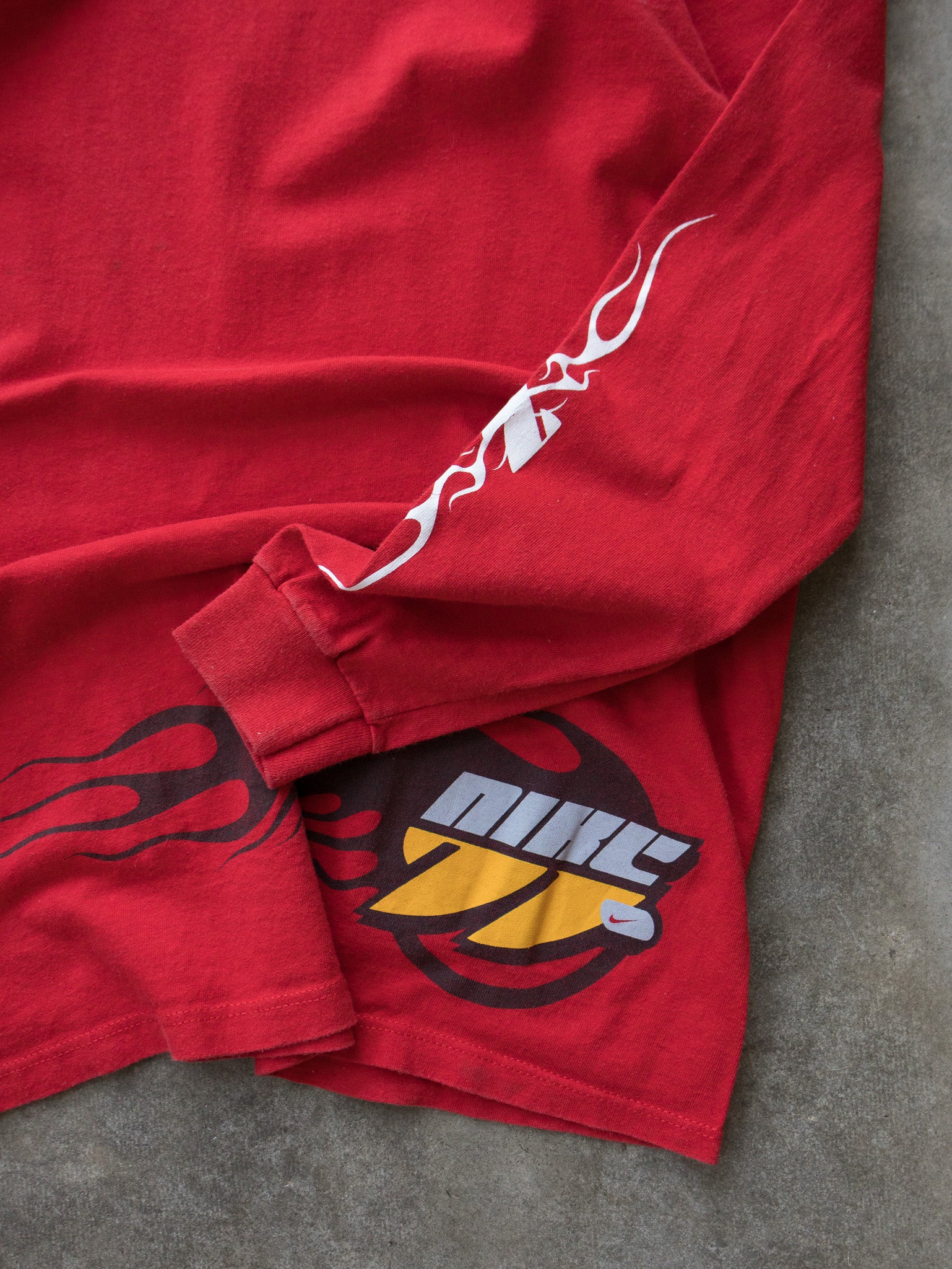 Vintage 90s Red Nike Flame Graphic Long Sleeve (18-20Y)