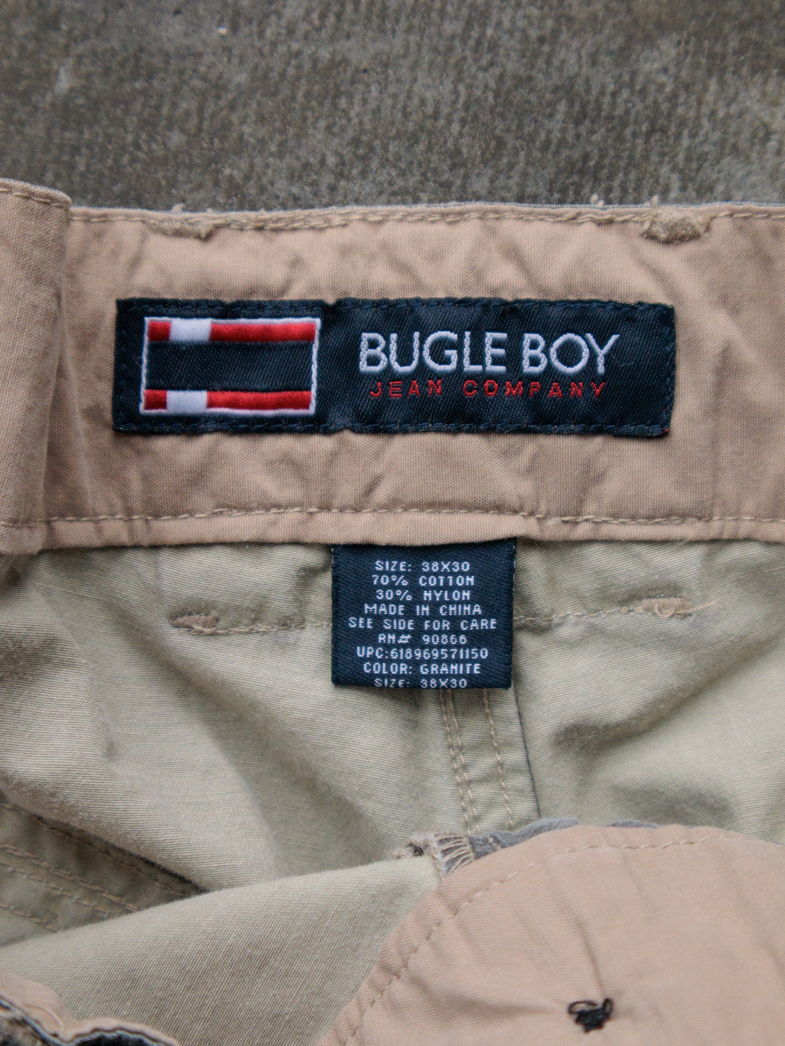Vintage Grey Bugle Boy Cargo Pants (W38)