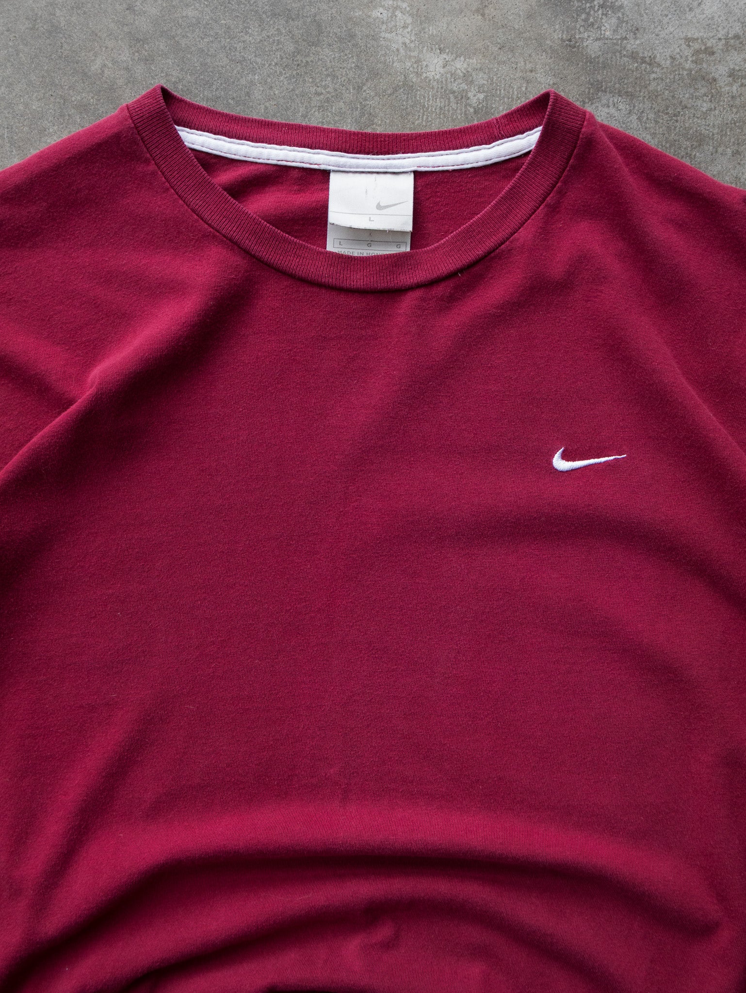 Vintage 00s Maroon Nike Swoosh Tee (L)