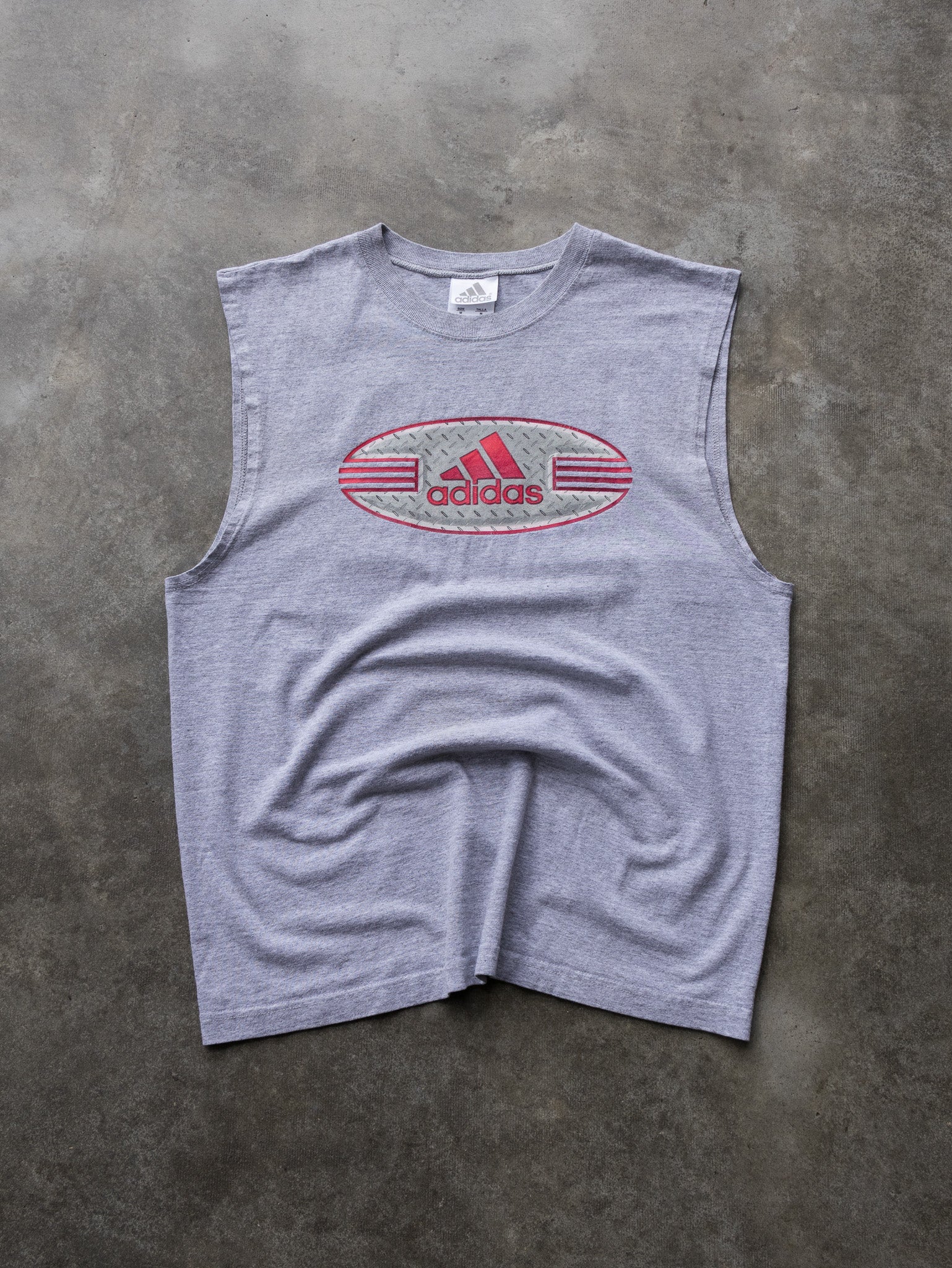 Vintage 00s Grey Adidas Graphic Tank (M)