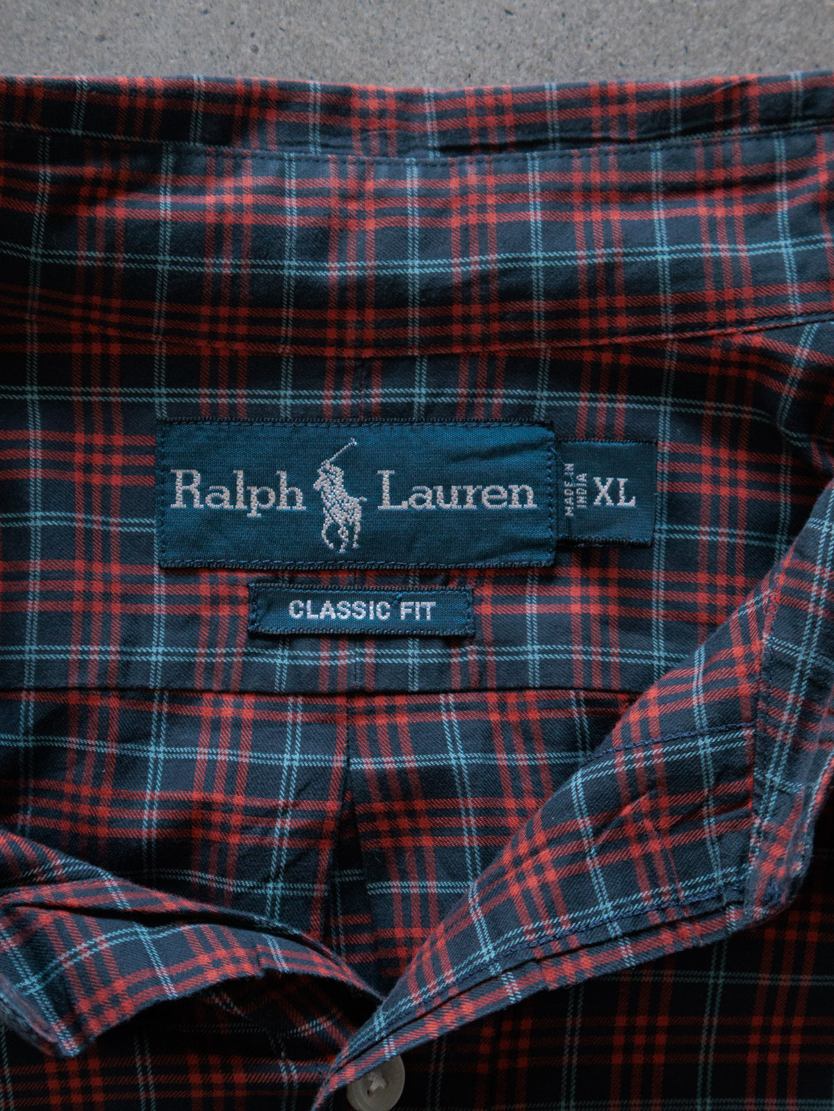 Vintage 00s Red Plaid Ralph Lauren Shirt (XL)