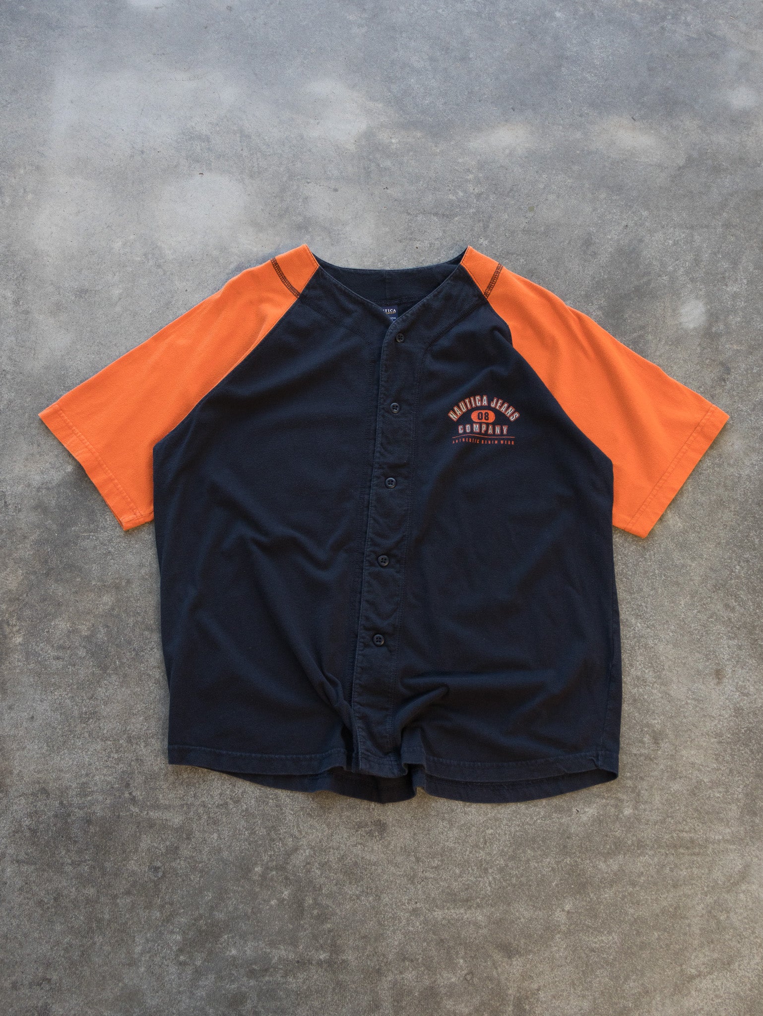 Vintage Navy Nautica Button Tee (M)