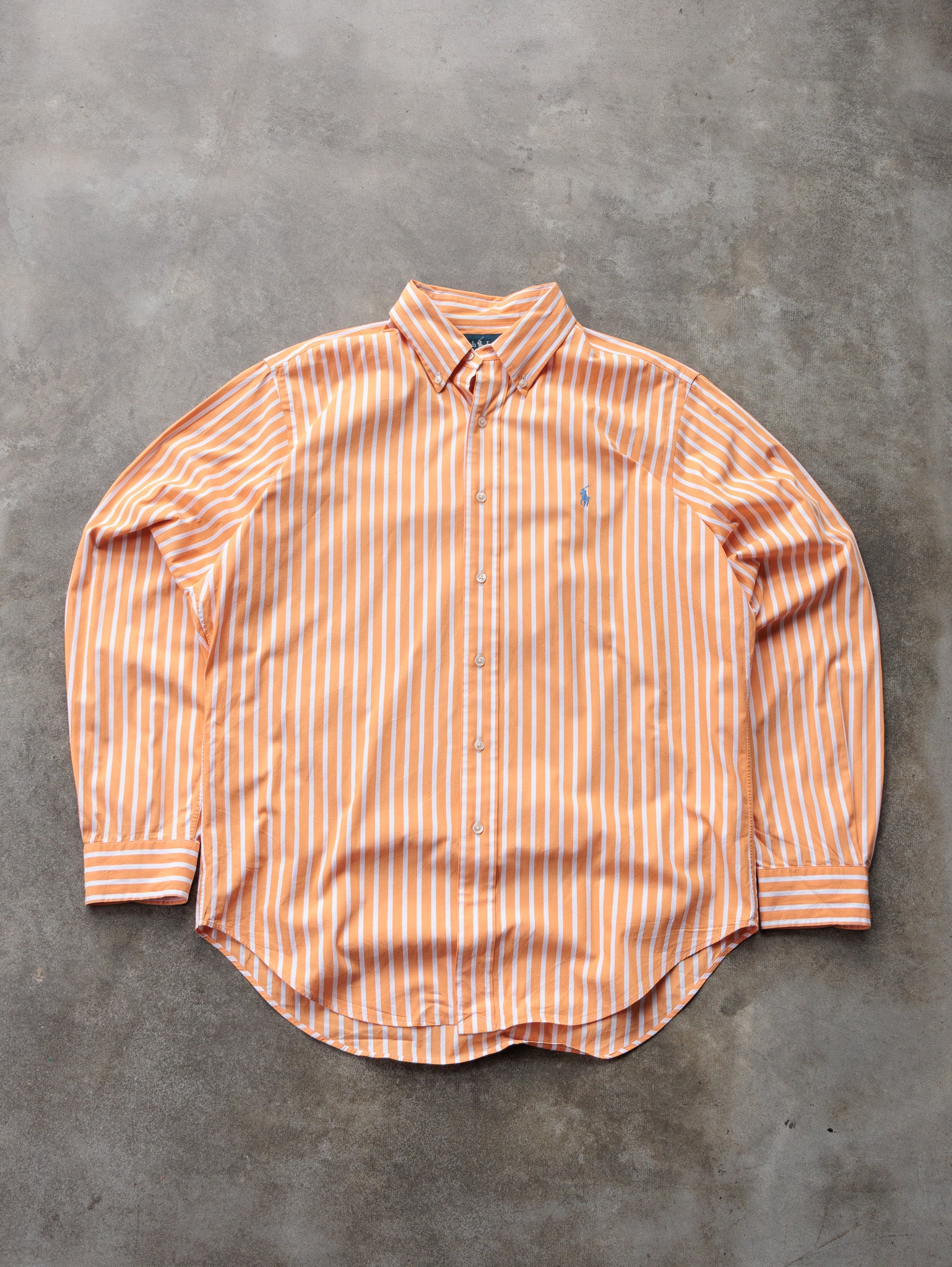 Vintage 00s Orange Striped Ralph Lauren Shirt (L)