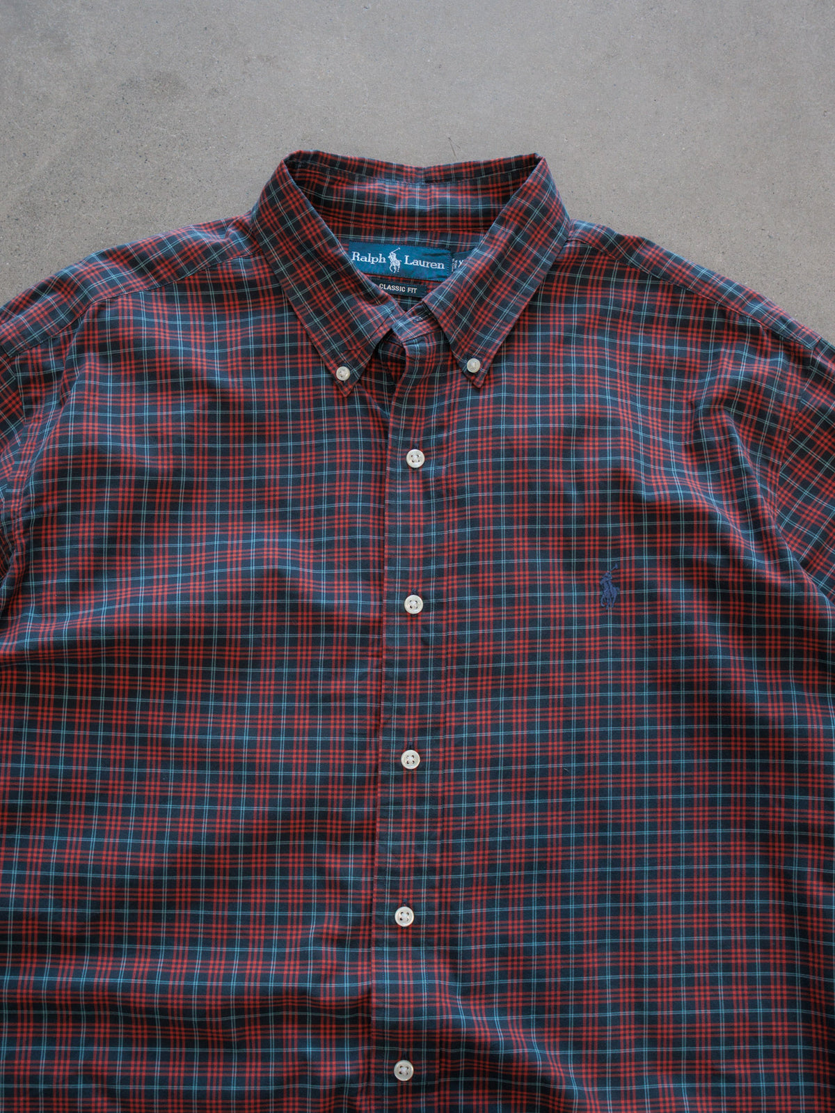 Vintage 00s Red Plaid Ralph Lauren Shirt (XL)