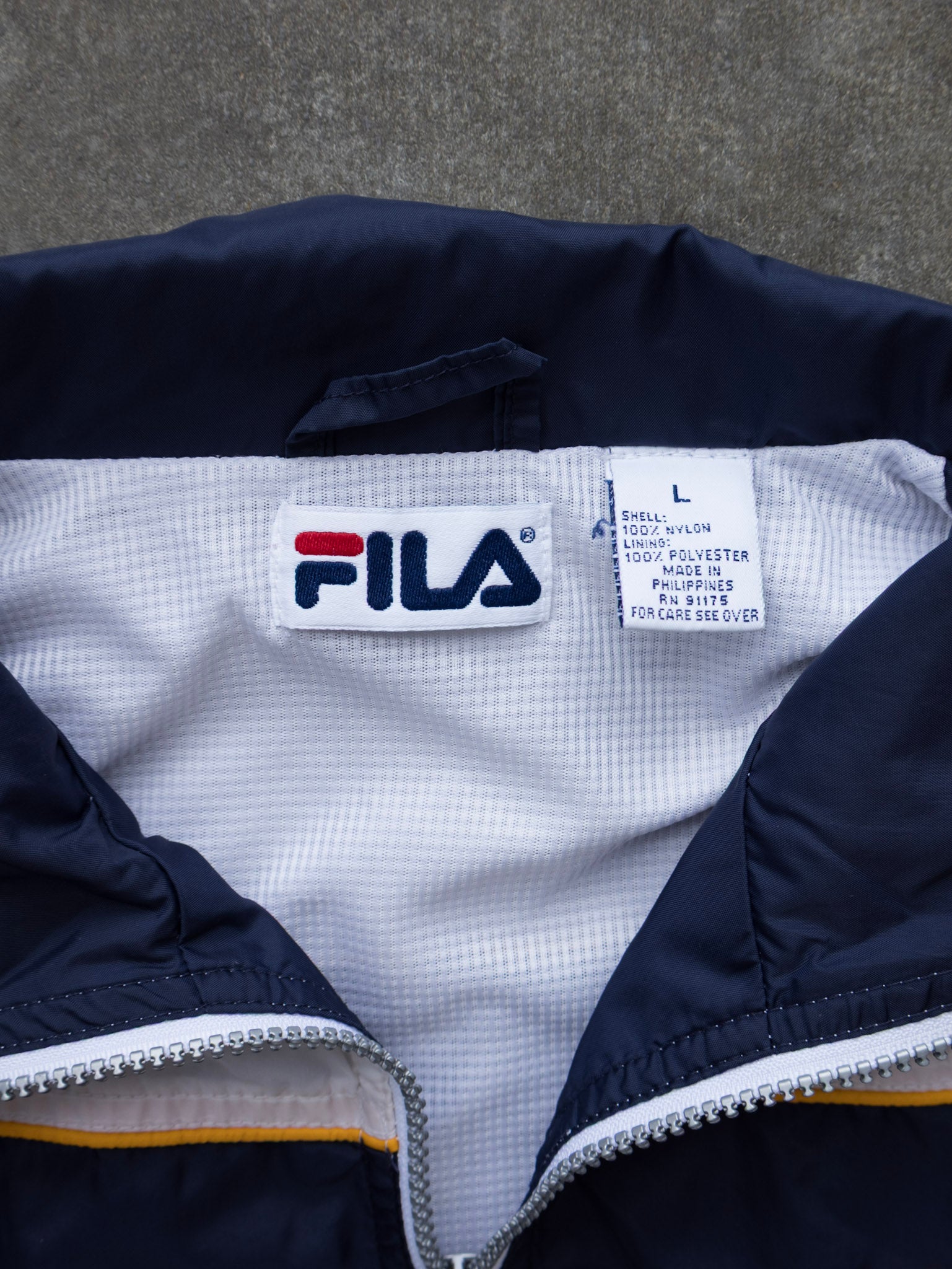 Vintage White Fila Track Jacket (L)