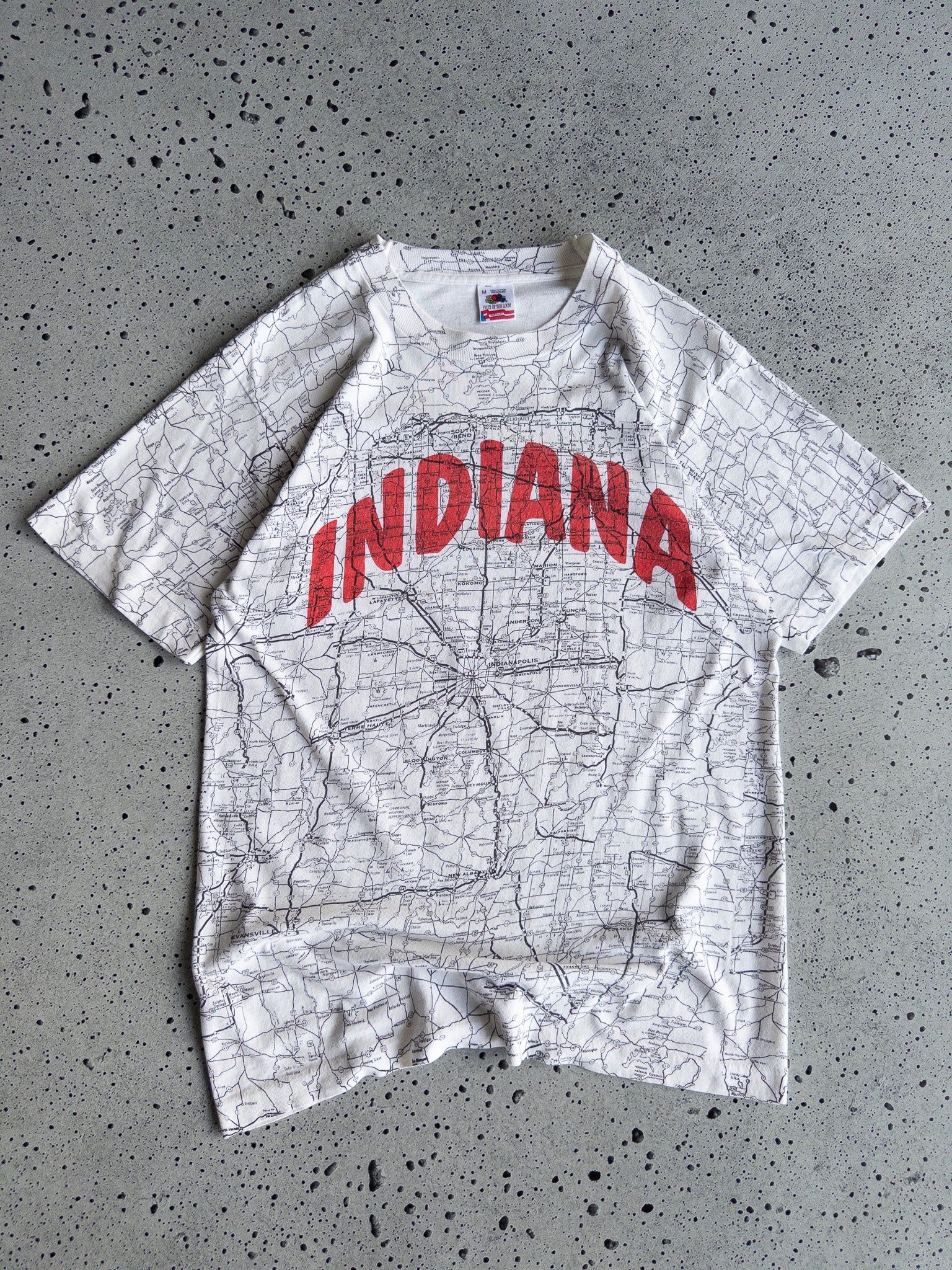 Vintage Indiana Map AOP Tee (M)