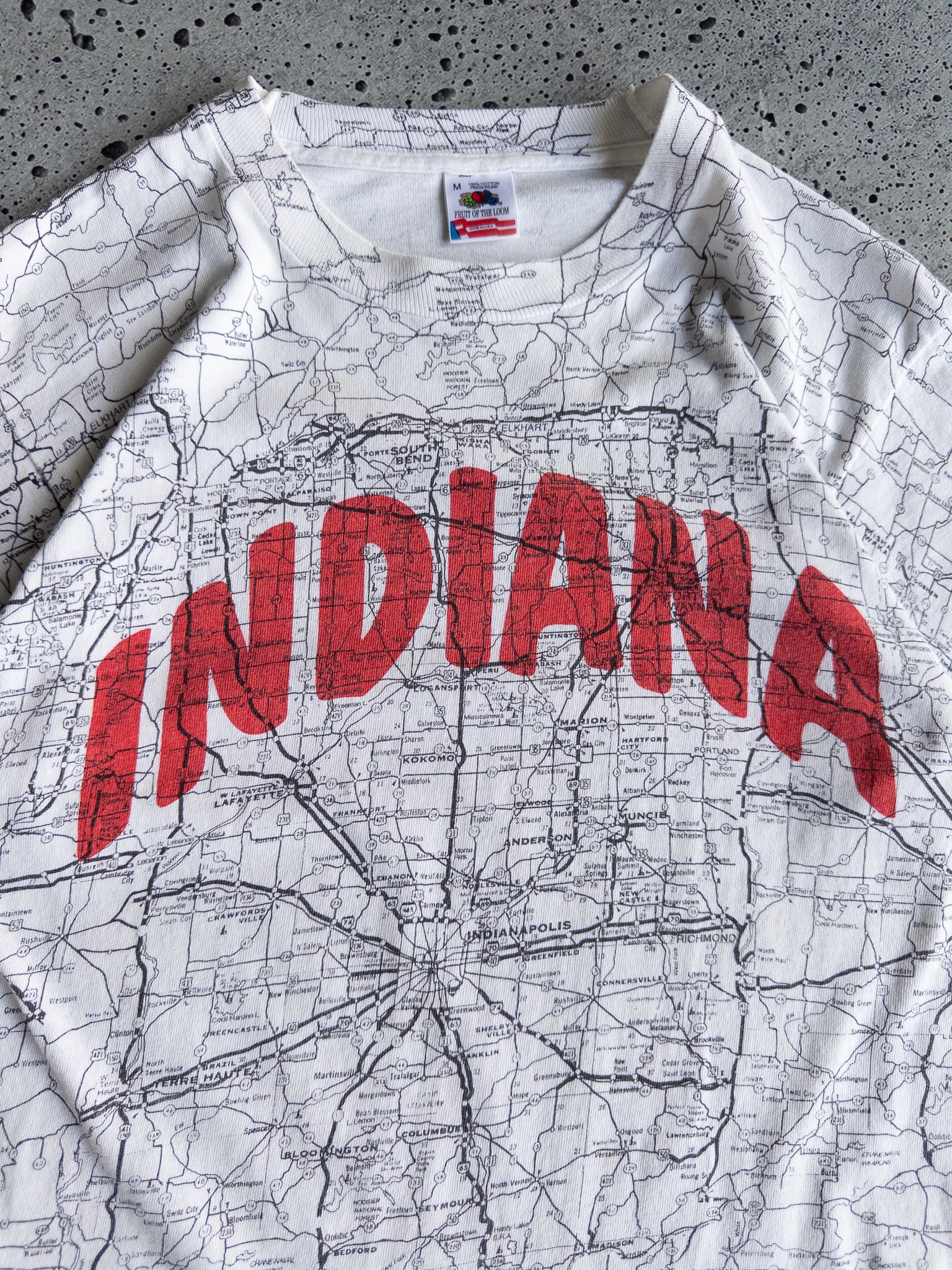 Vintage Indiana Map AOP Tee (M)