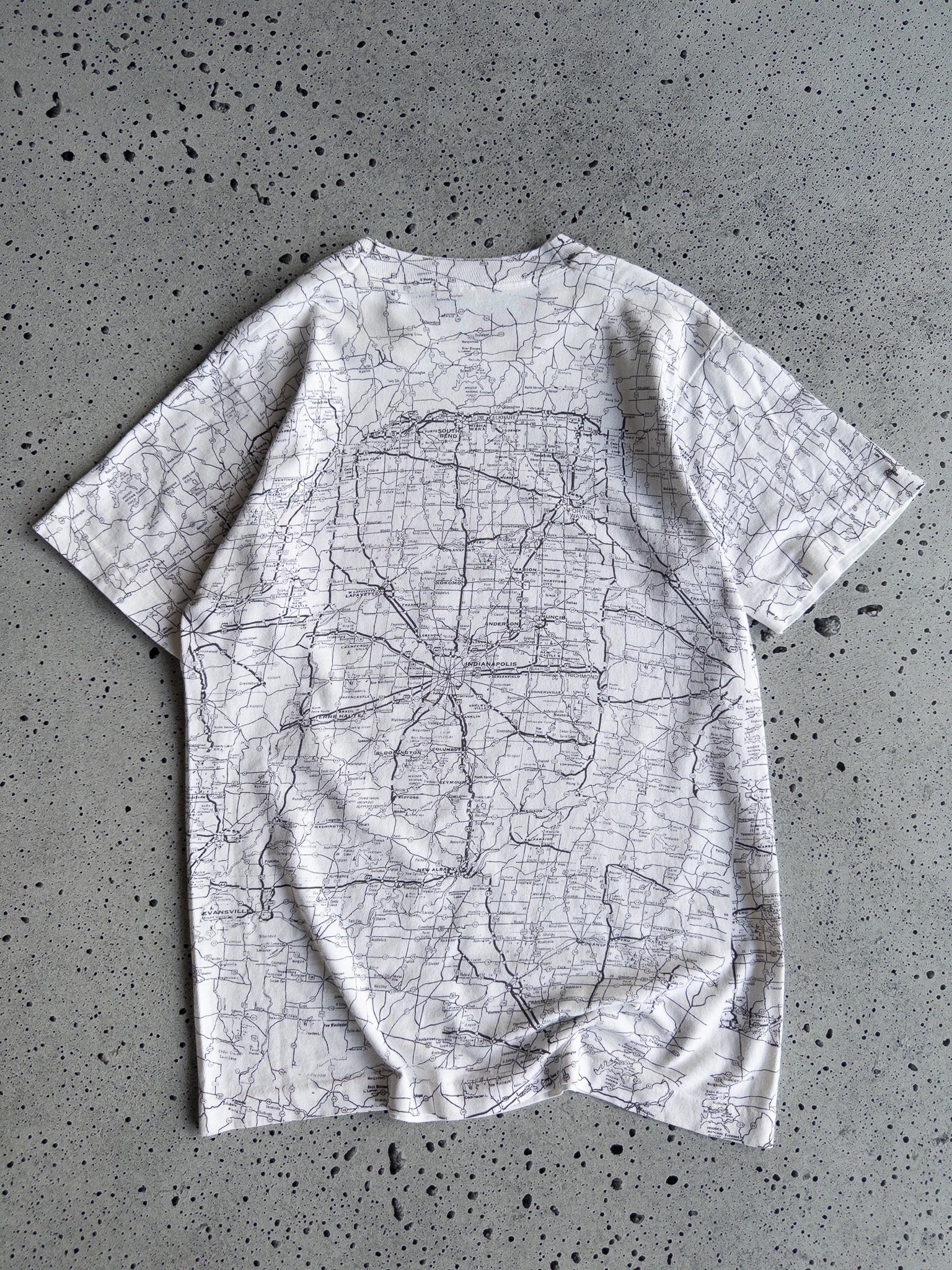 Vintage Indiana Map AOP Tee (M)