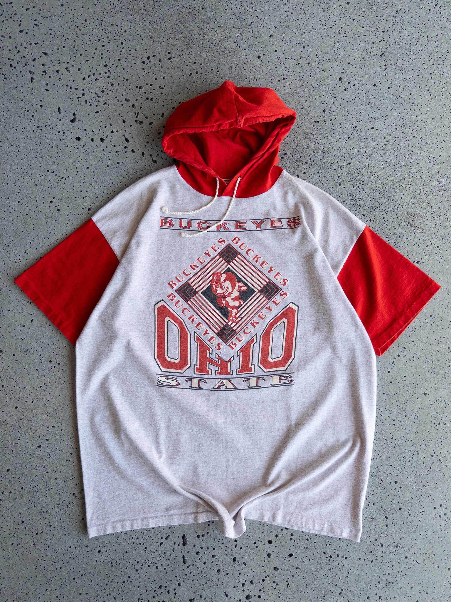 Vintage Ohio State Buckeyes Hooded Tee (XL)