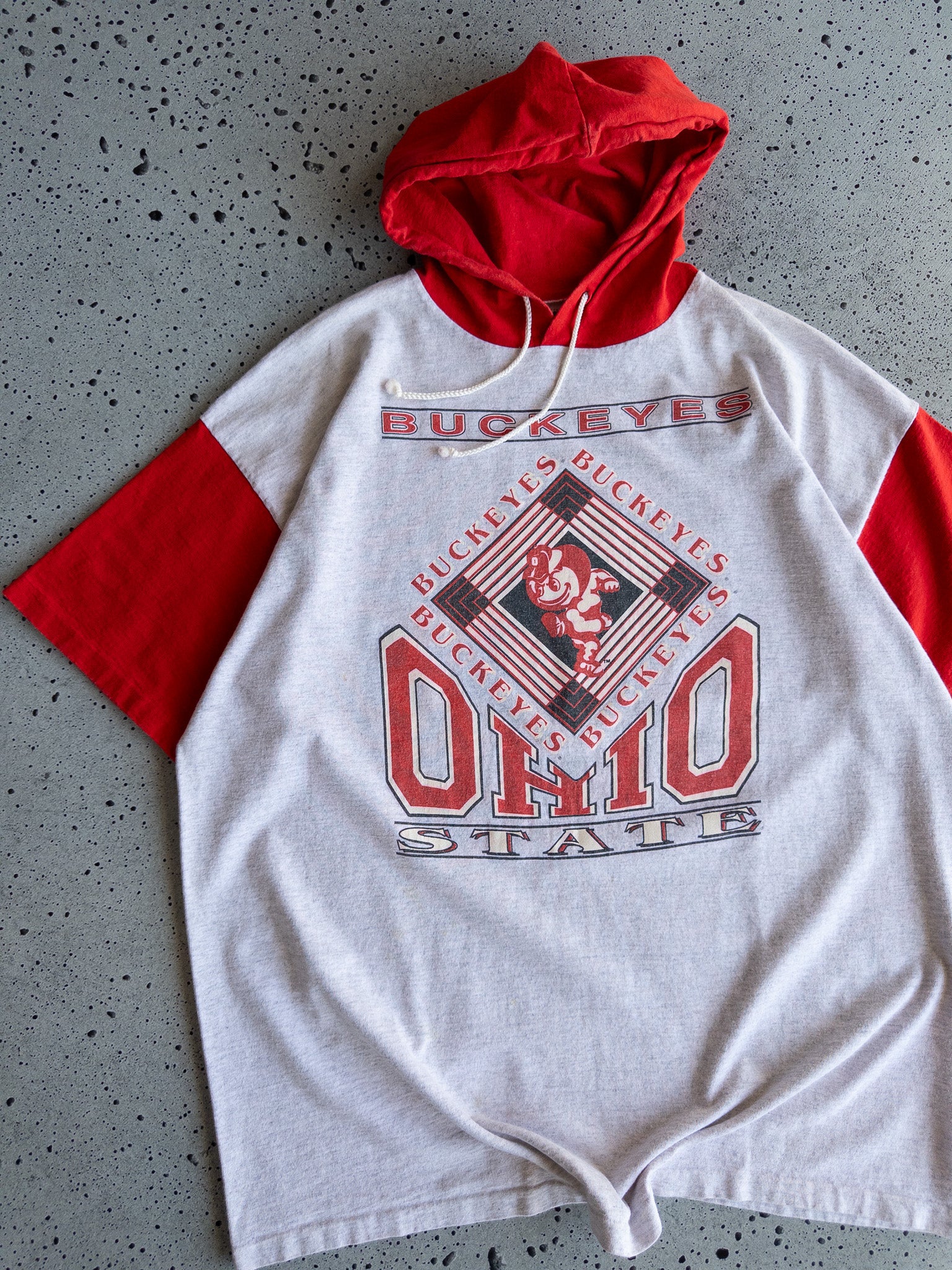 Vintage Ohio State Buckeyes Hooded Tee (XL)