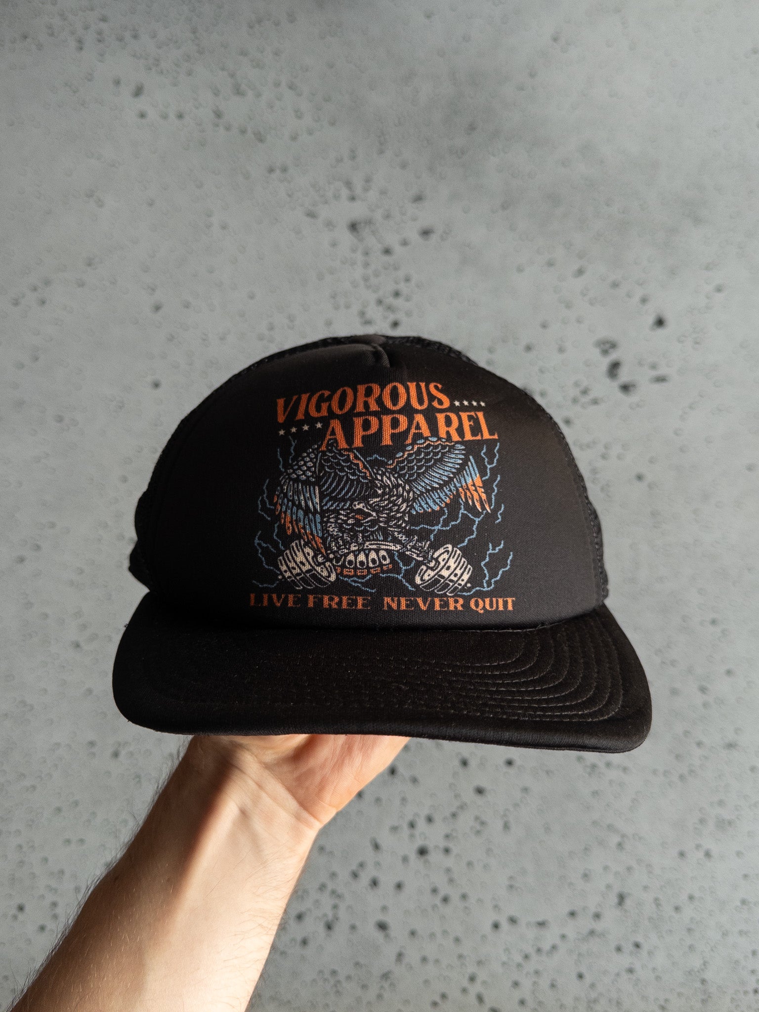 Live Free Never Quit Trucker Hat