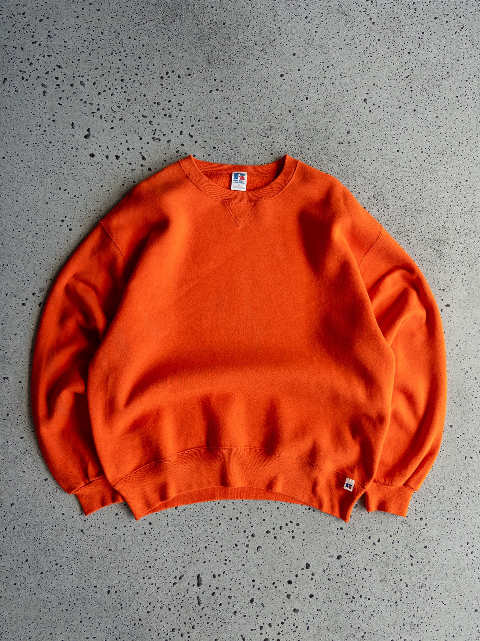 Vintage '90s Orange Russell Blank Sweatshirt (XL)