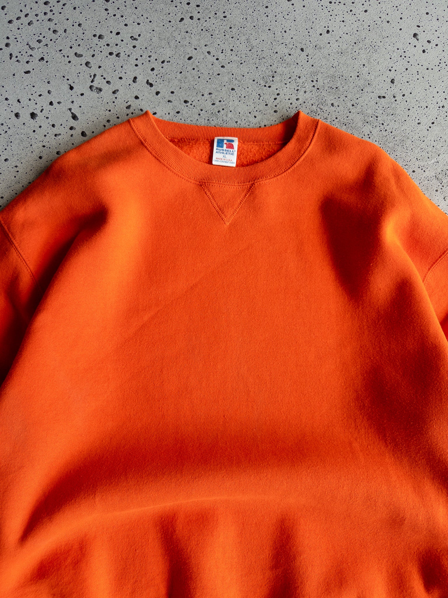 Vintage '90s Orange Russell Blank Sweatshirt (XL)