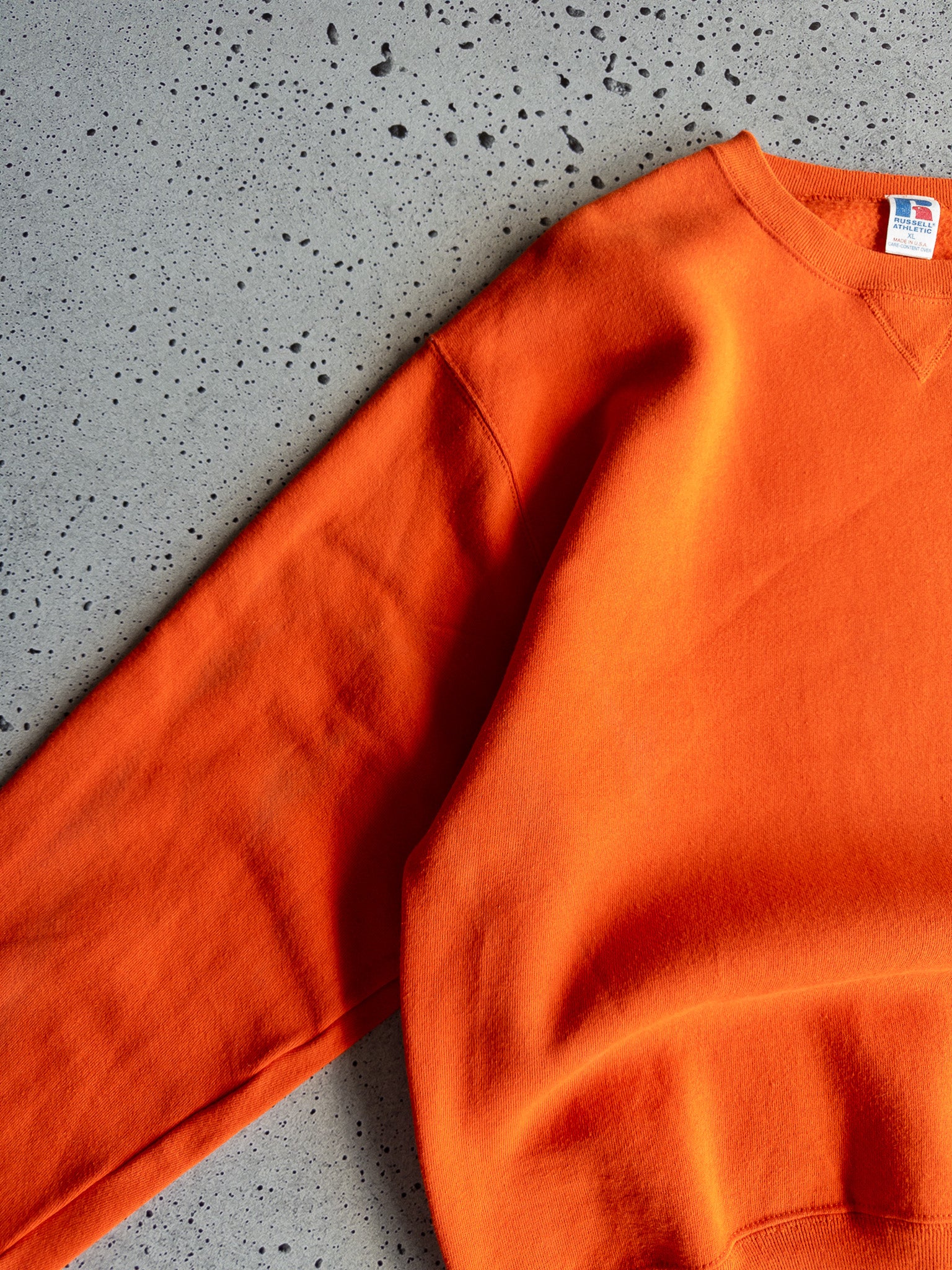 Vintage '90s Orange Russell Blank Sweatshirt (XL)