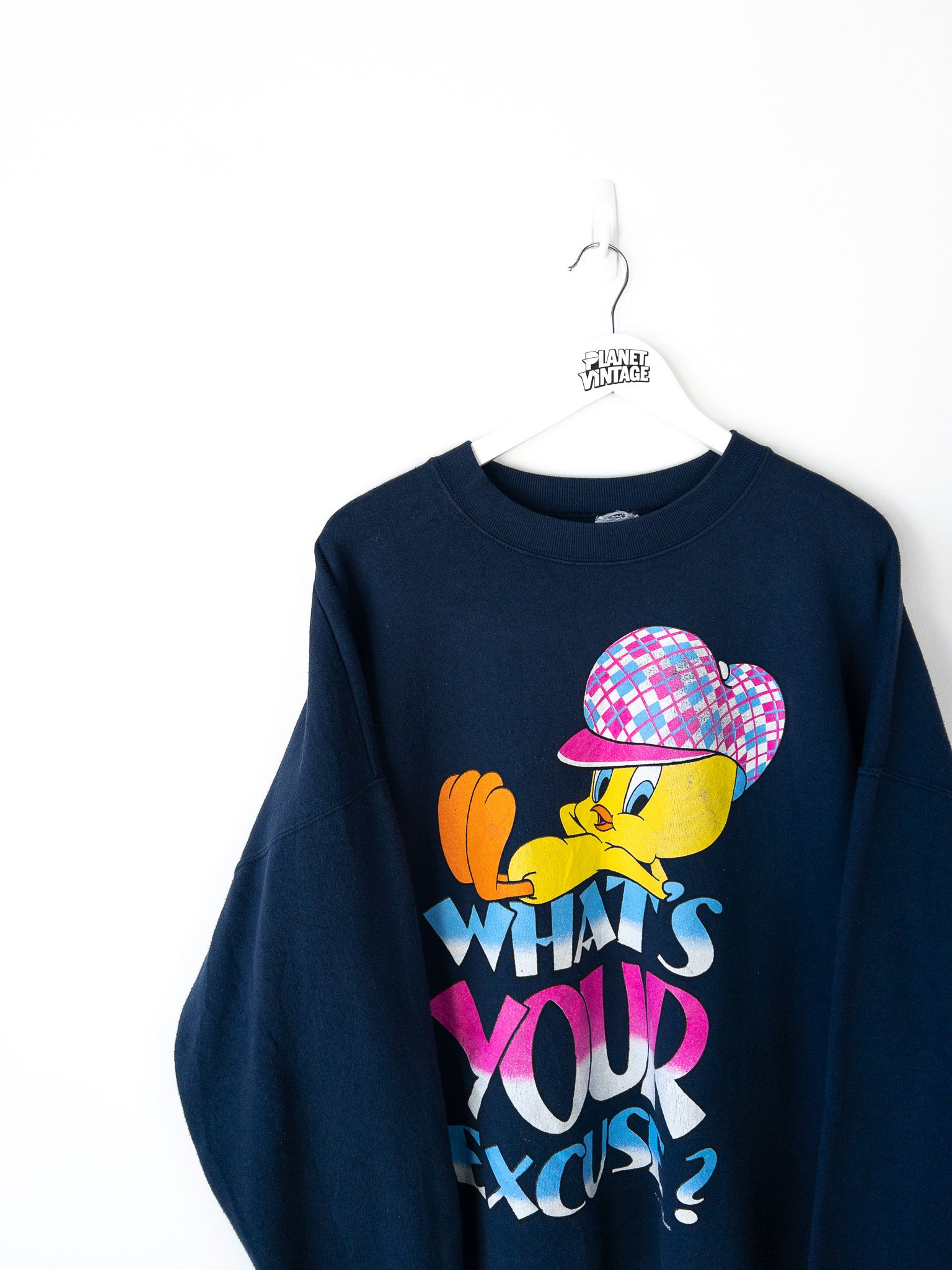 Vintage Tweety 'Whats Your Excuse?' Sweatshirt (XXXL)