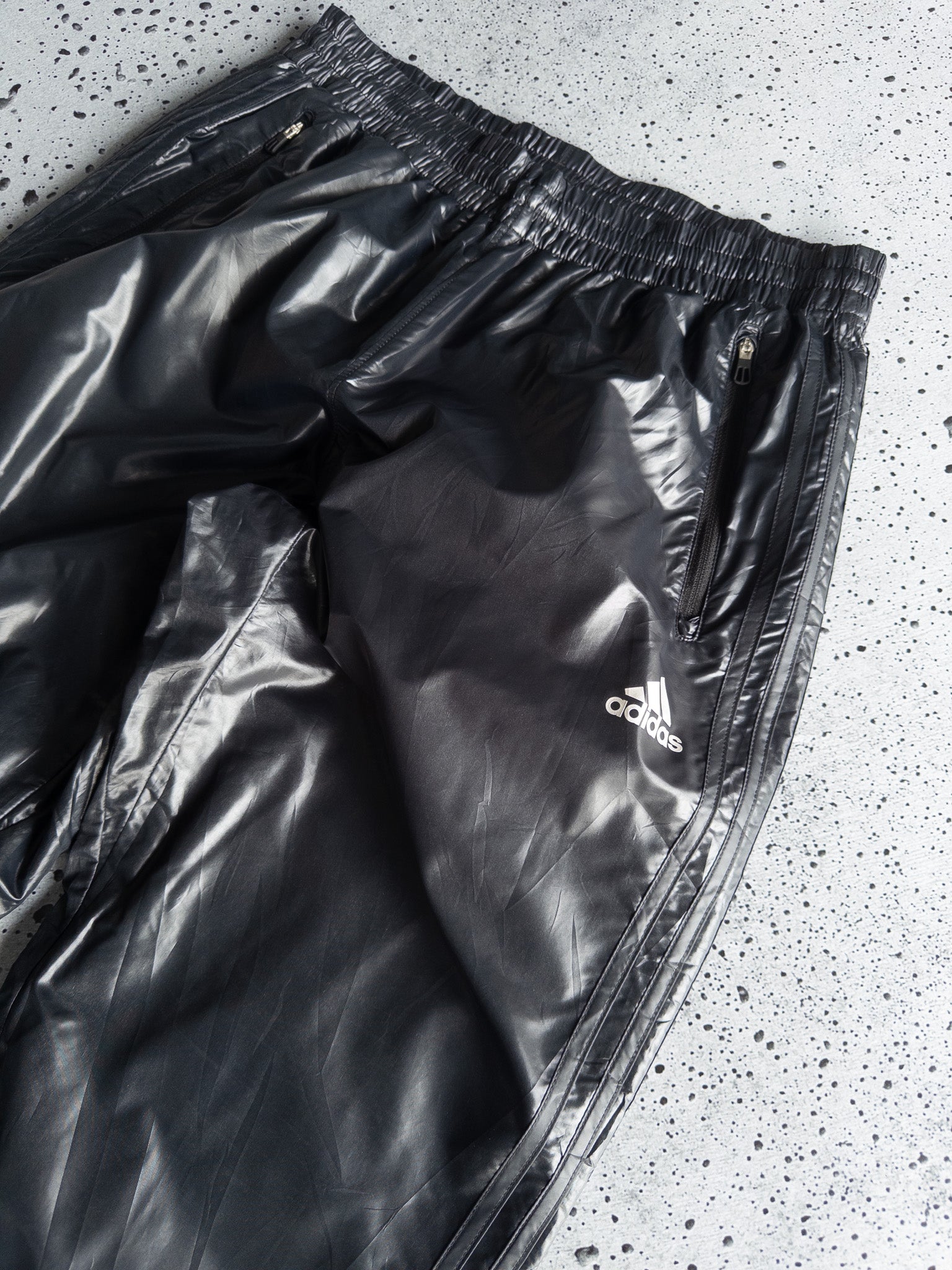 Vintage Adidas Metallic Black Track Pants (M)