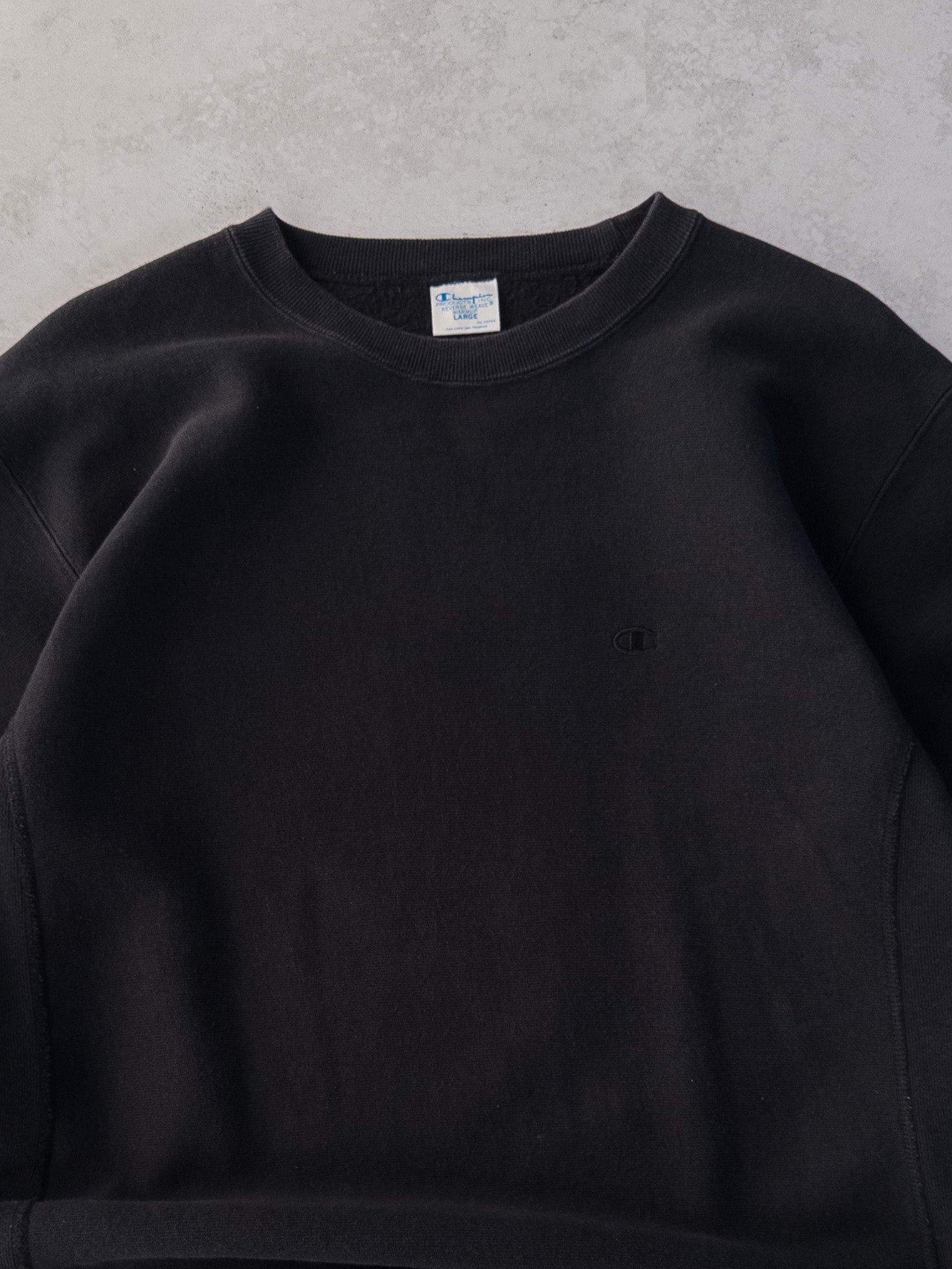 Vintage Champion Black Sweatshirt (L)
