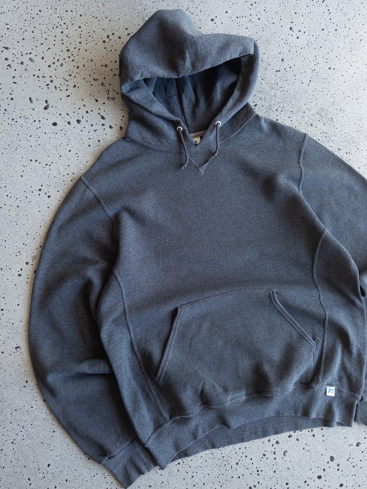 Vintage Russell Blank Dark Grey Hoodie (M)