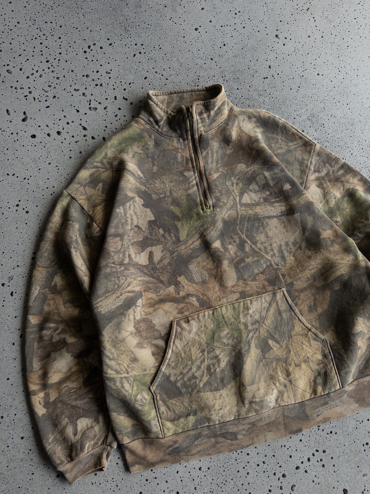 Vintage Camo Quarter Zip Sweatshirt (L)