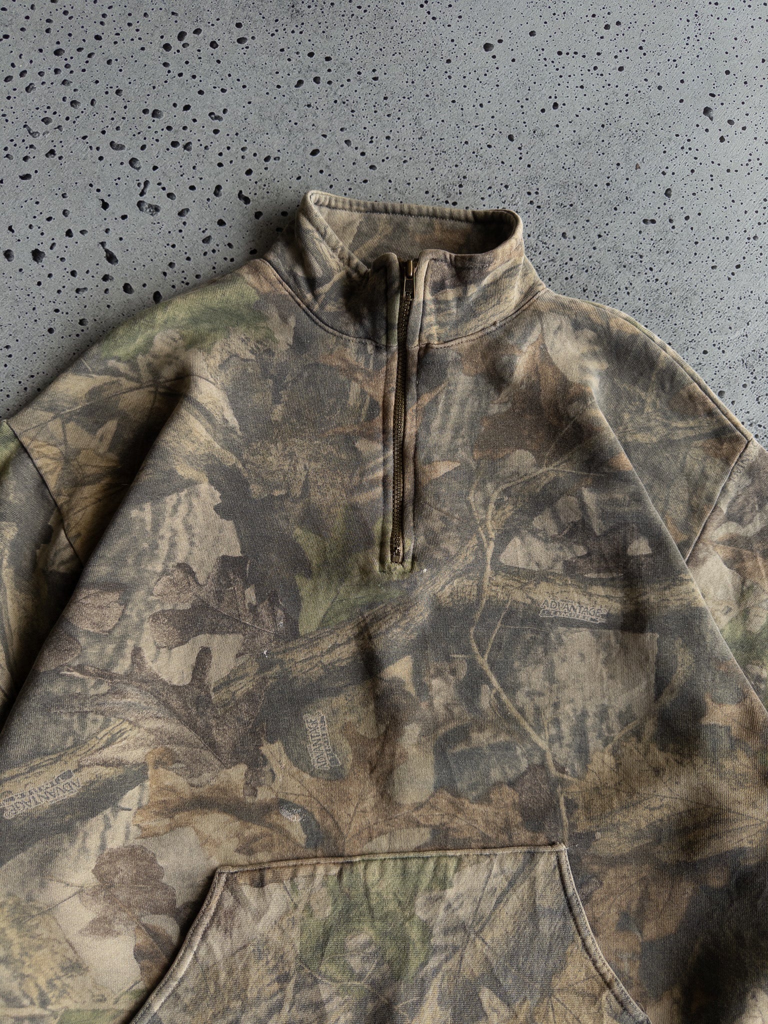 Vintage Camo Quarter Zip Sweatshirt (L)