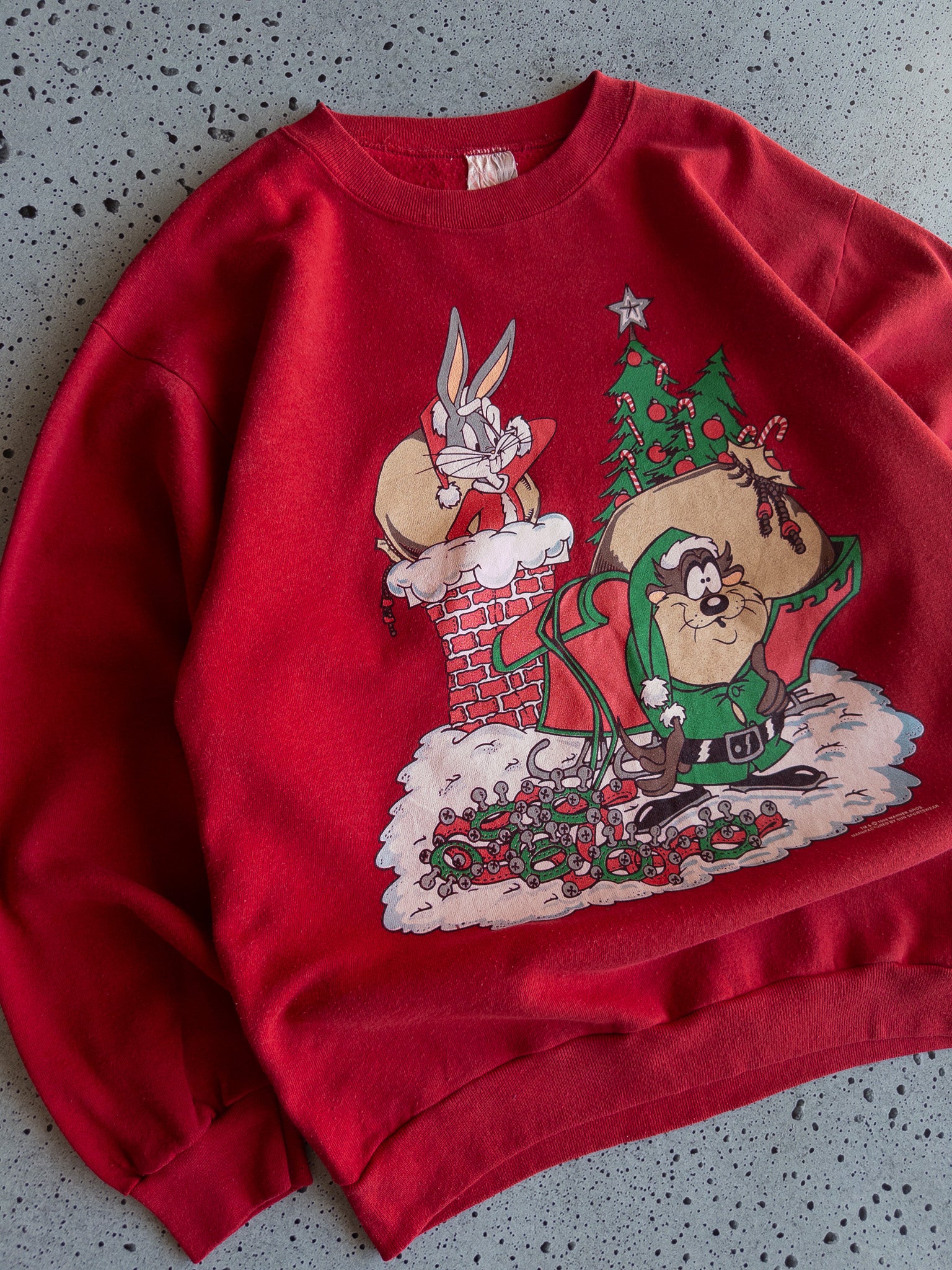 Vintage 1994 Bugs Bunny & Taz Christmas Sweatshirt (M)