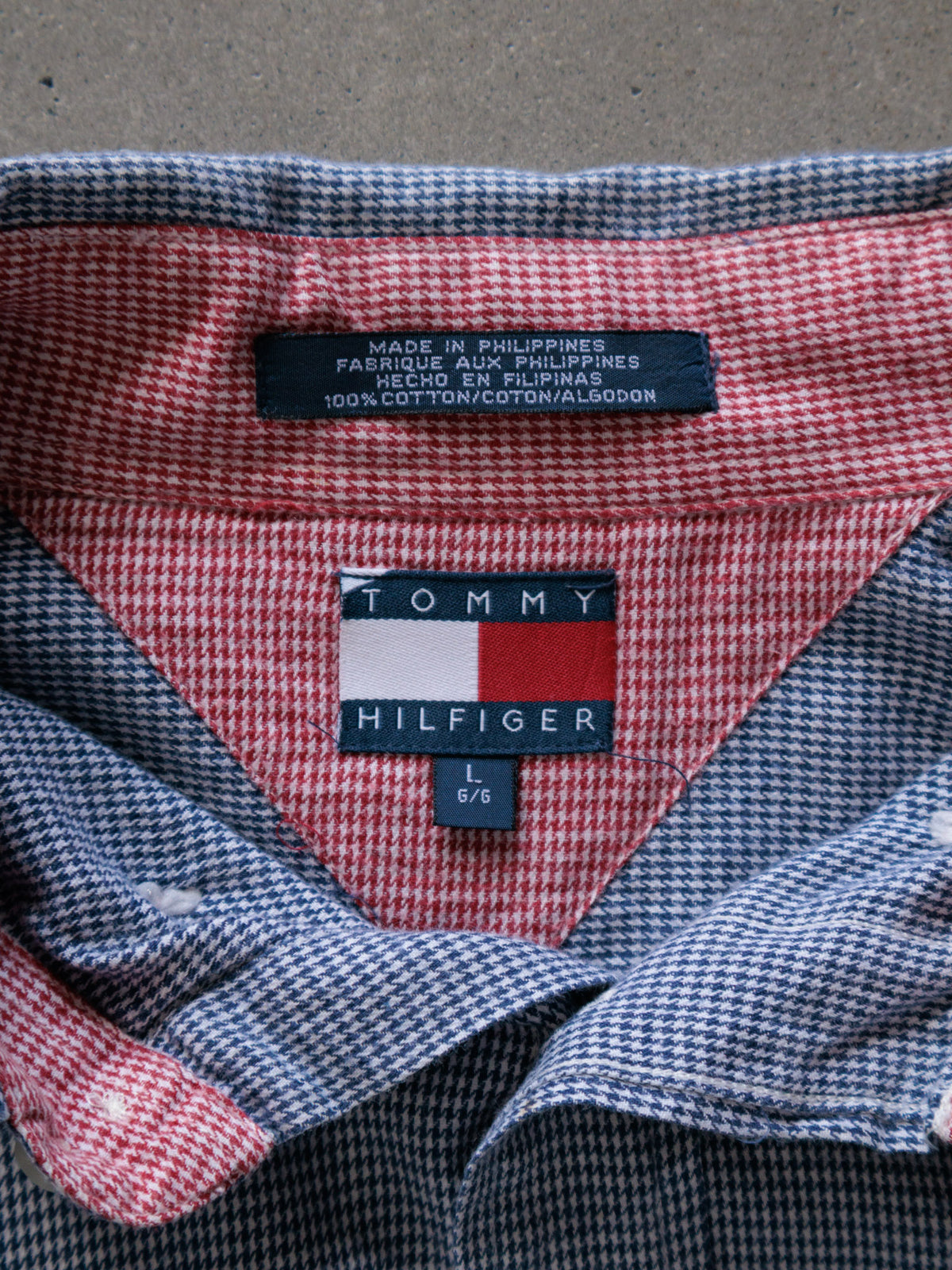 Vintage 00s Blue Gingham Tommy Hilfiger Shirt (L)