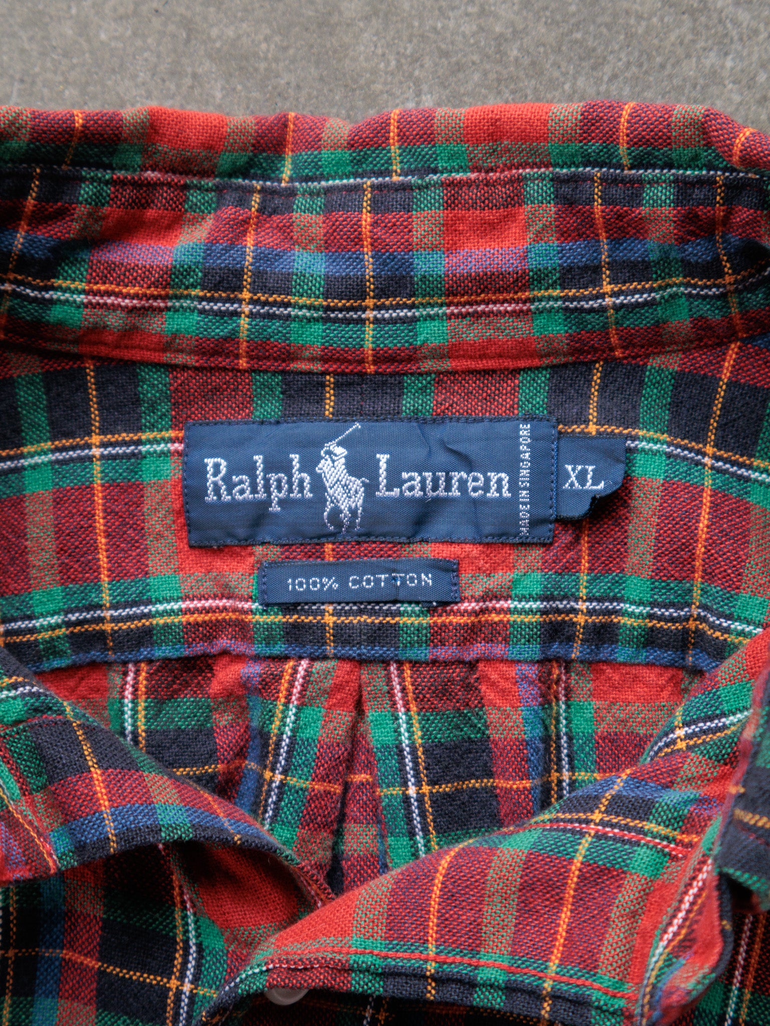 Vintage 90s Red Tartan Ralph Lauren Shirt (XL)