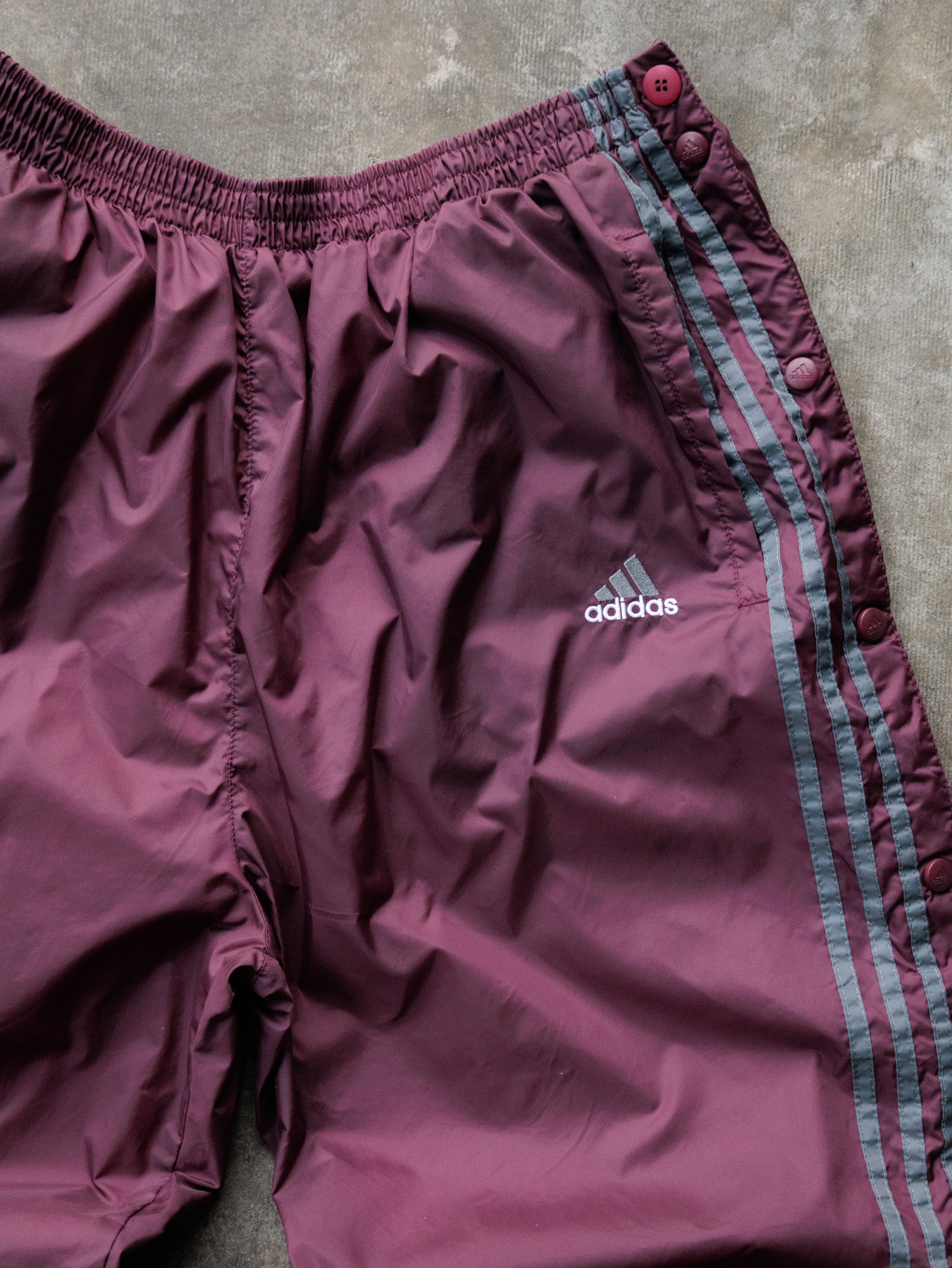 Vintage 90s Burgundy Adidas Track Pants (L)
