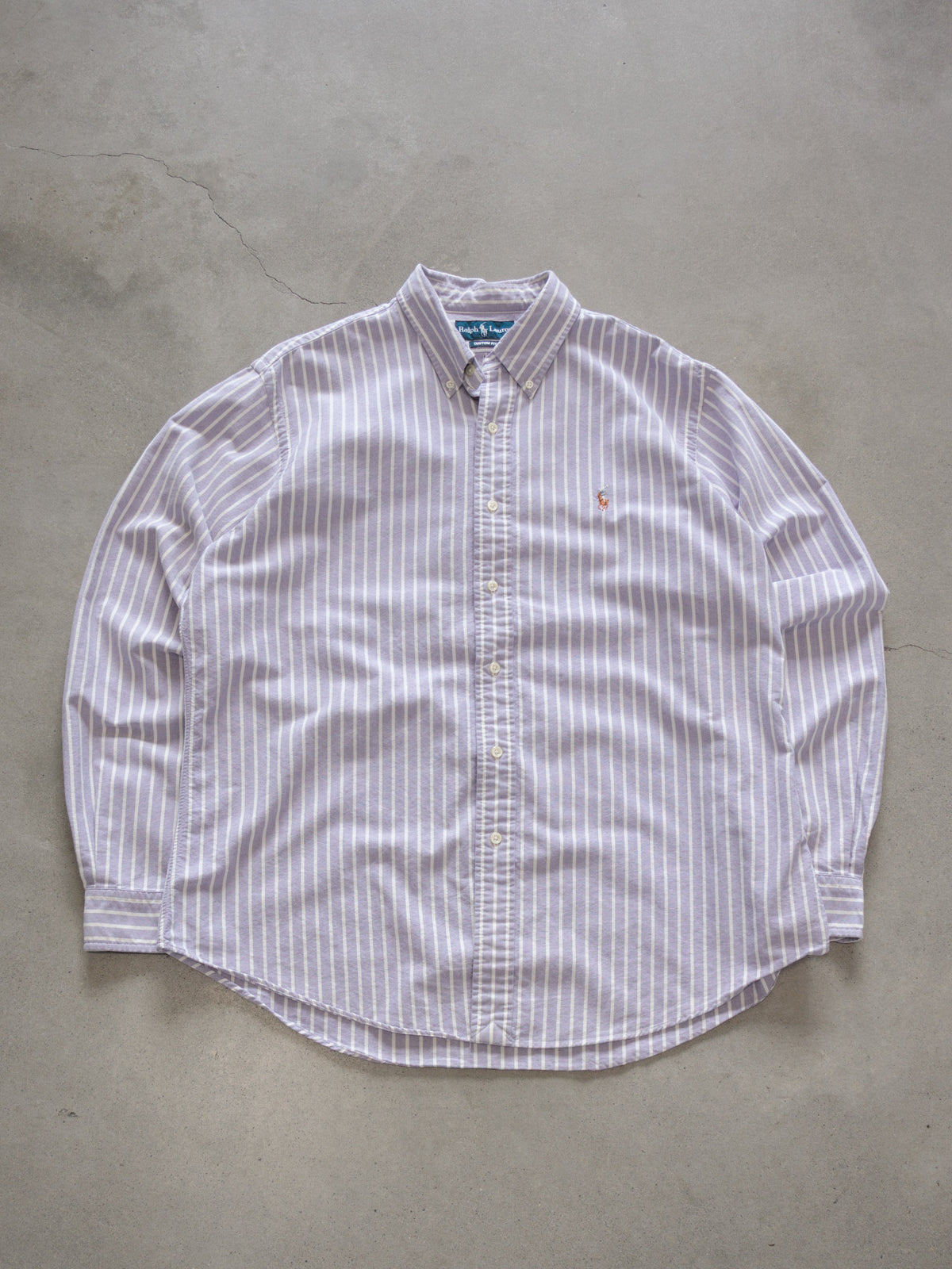 Vintage 00s Purple Striped Ralph Lauren Shirt (XL)