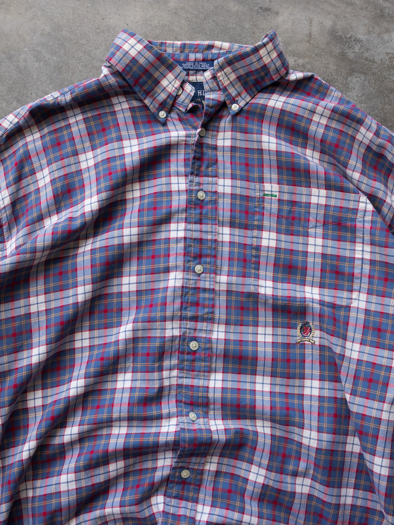 Vintage Blue & Red Tommy Hilfiger Check Shirt (XL)