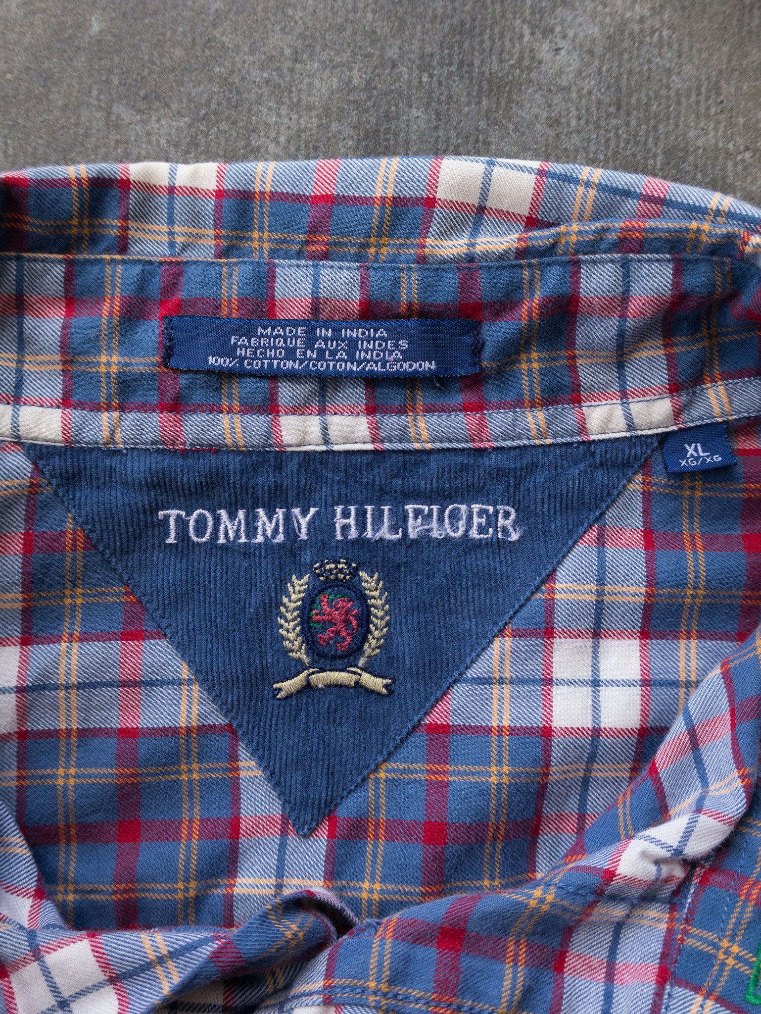 Vintage Blue & Red Tommy Hilfiger Check Shirt (XL)