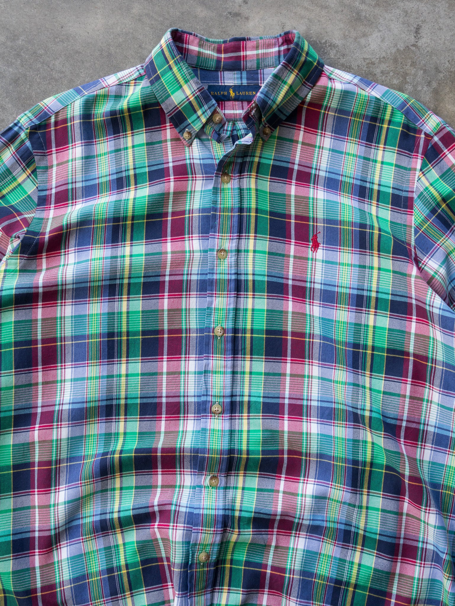Vintage Multi-Colour Ralph Lauren Striped Shirt (XL)