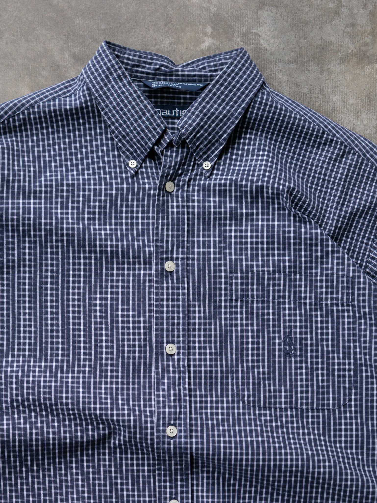 Vintage Navy Plaid Nautica Shirt (XL)