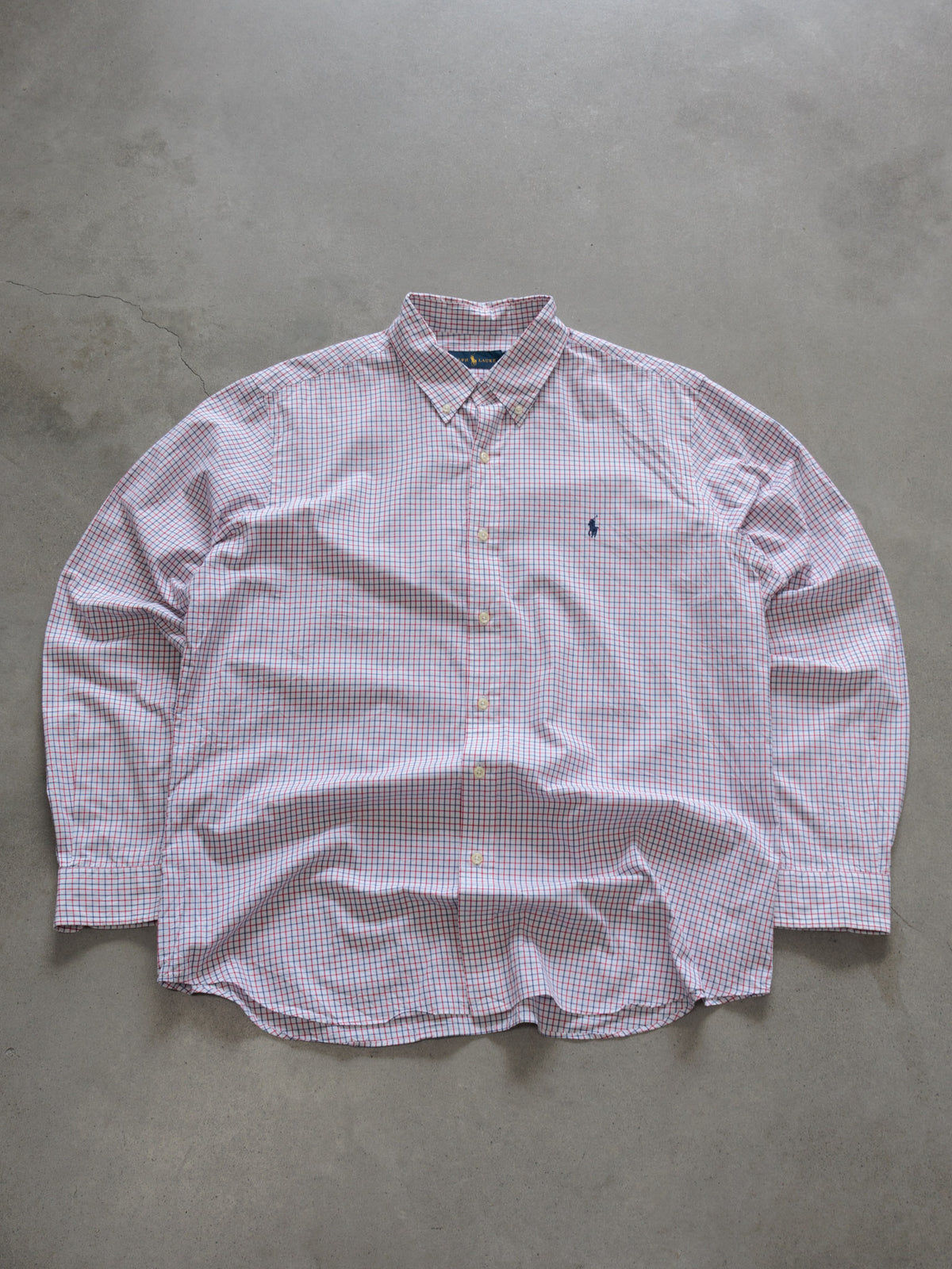 Vintage White Tattersall Ralph Lauren Shirt (XL)