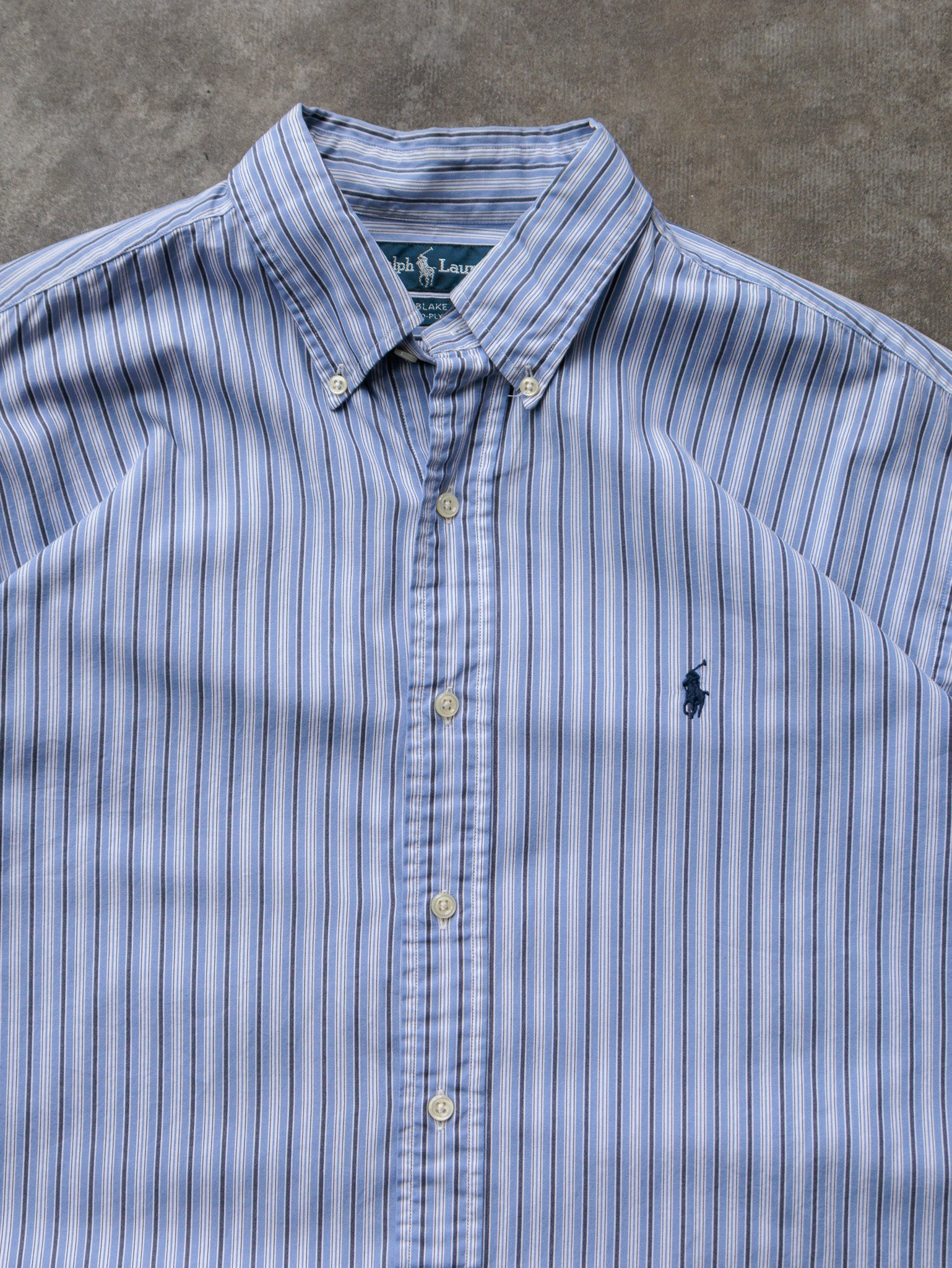 Vintage 00s Blue Striped Ralph Lauren Shirt (L)